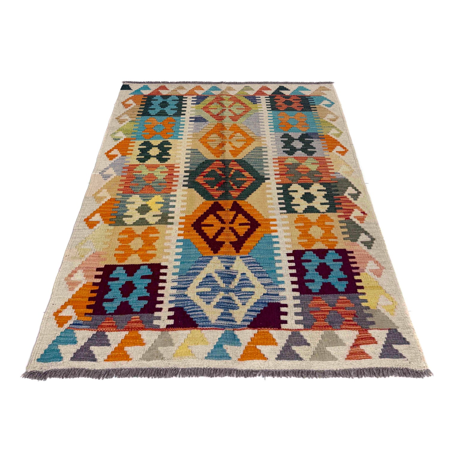 Handmade Vegetable Kilim 3' 7" x 5' 2" (ft) - No. R39901