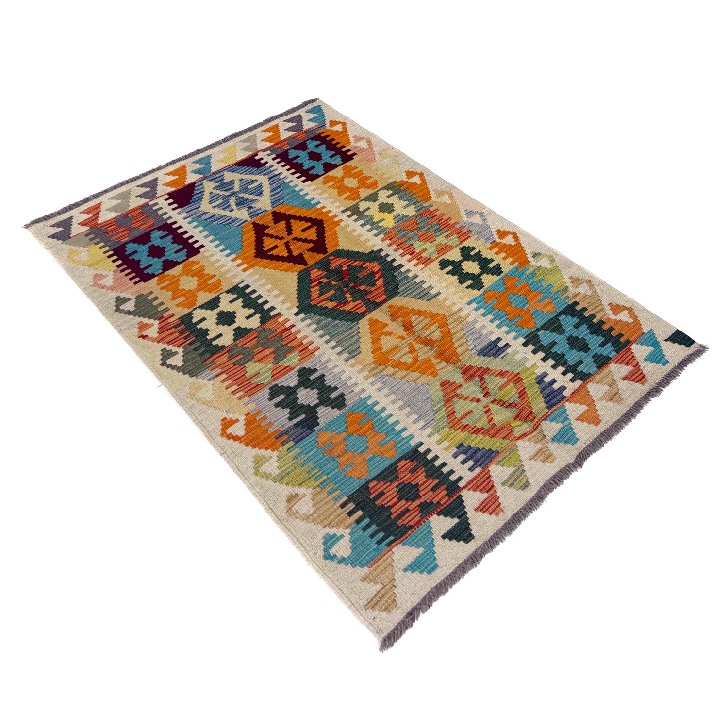 Handmade Vegetable Kilim 3' 7" x 5' 2" (ft) - No. R39901