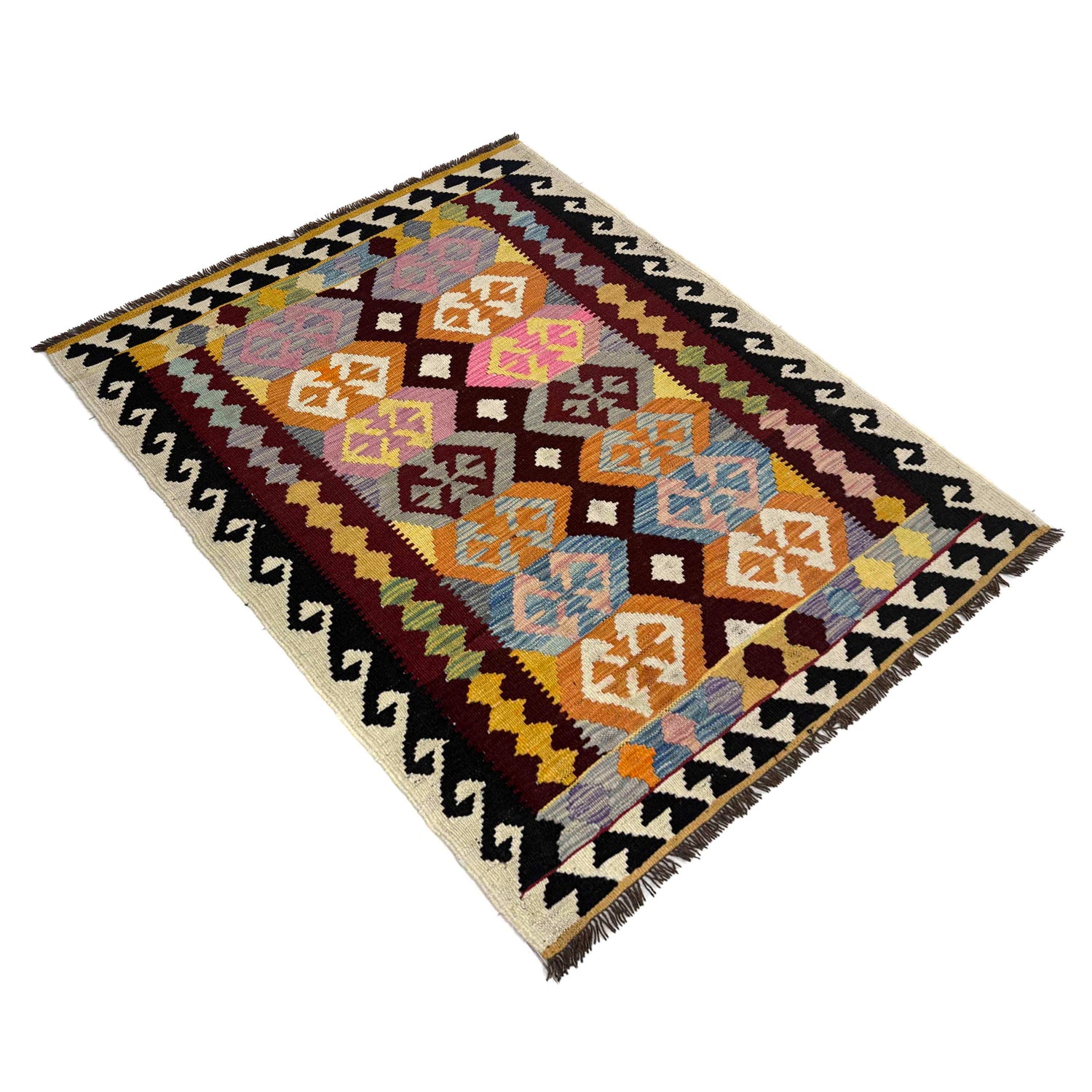 Handmade Vegetable Kelim 3' 6" x 4' 11" (ft) - No. R39904