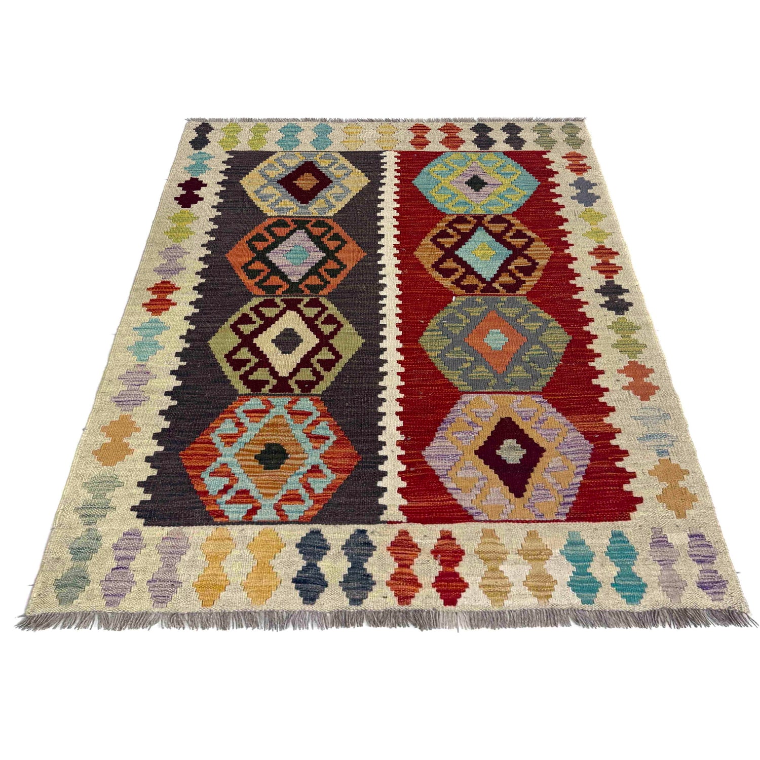 Handmade Vegetable Kelim 3' 6" x 5' 1" (ft) - No. R39905