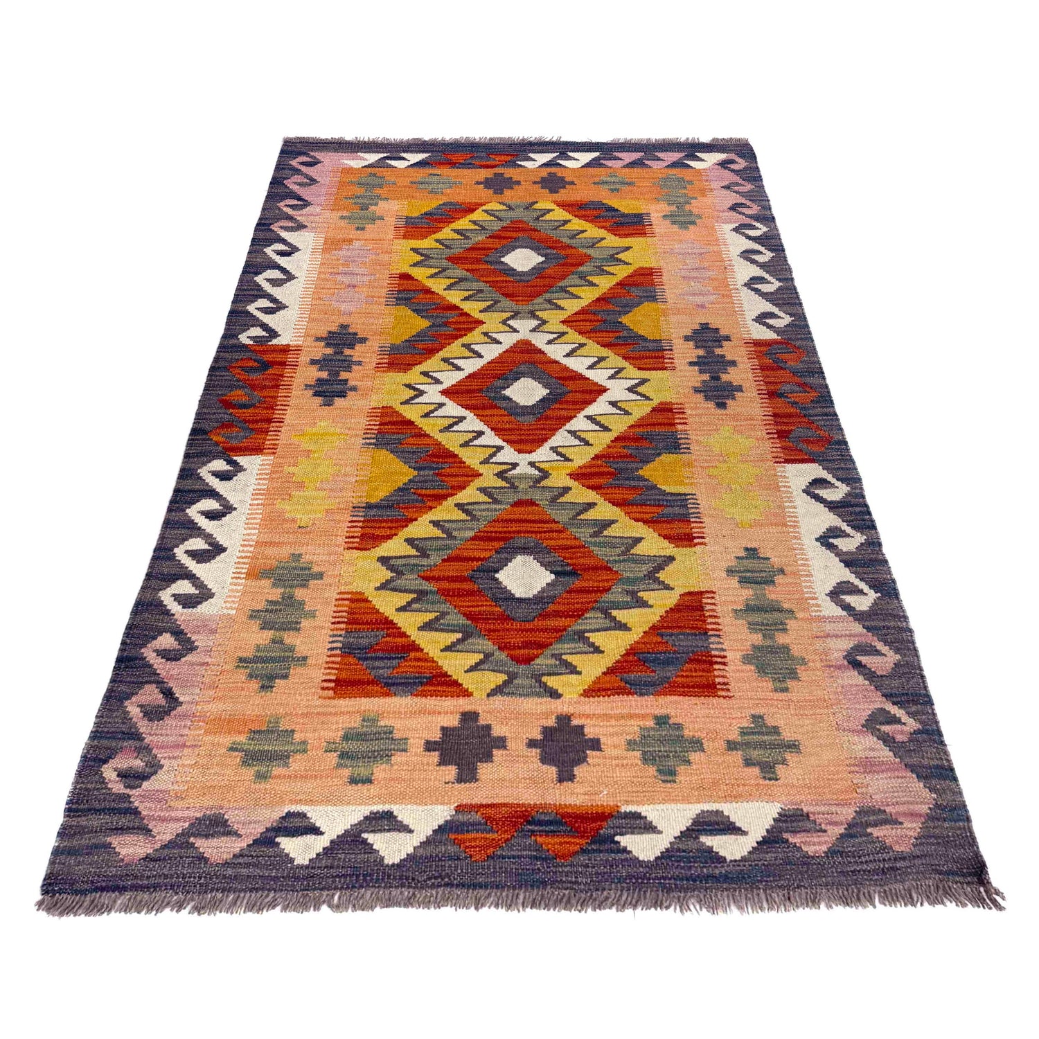 Handmade Vegetable Kelim 3' 3" x 5' 1" (ft) - No. R39906