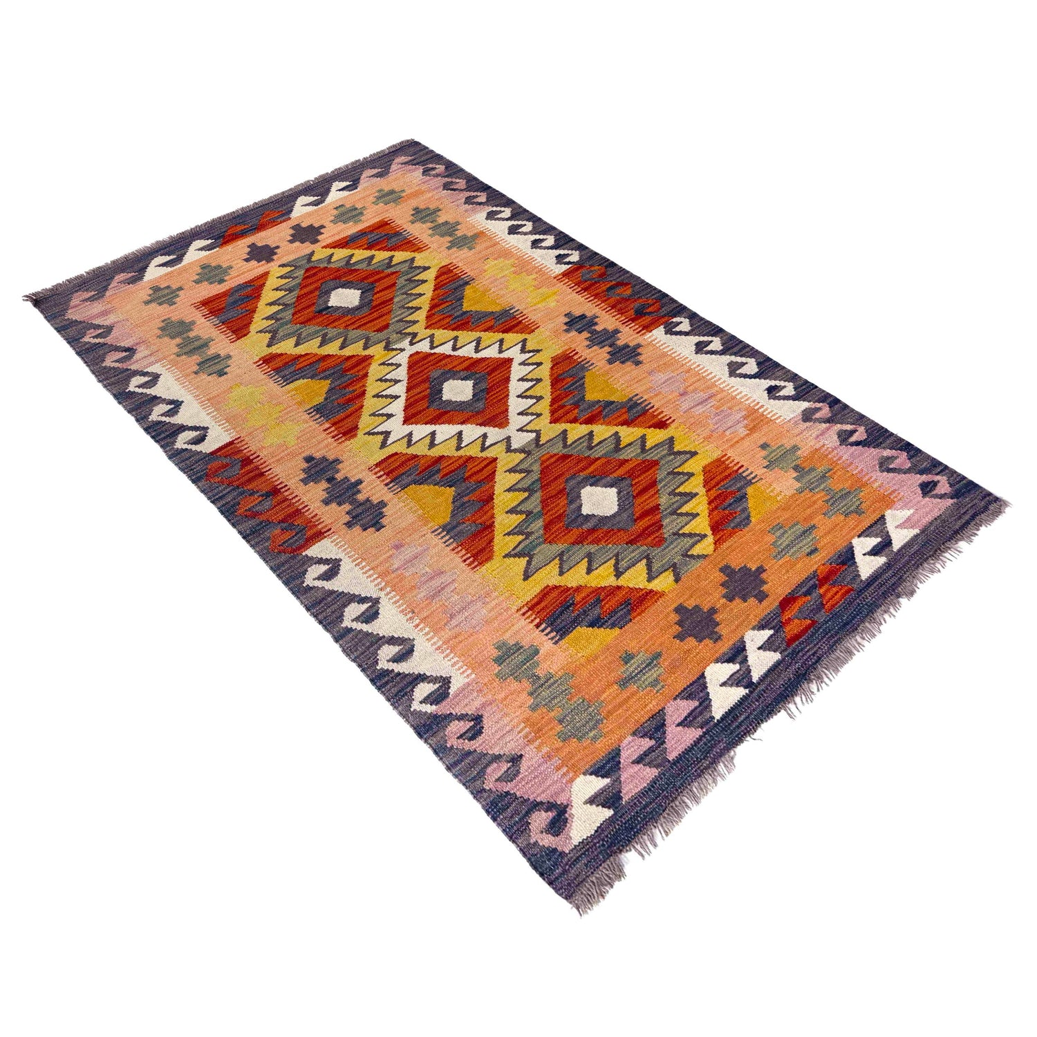 Handmade Vegetable Kelim 3' 3" x 5' 1" (ft) - No. R39906