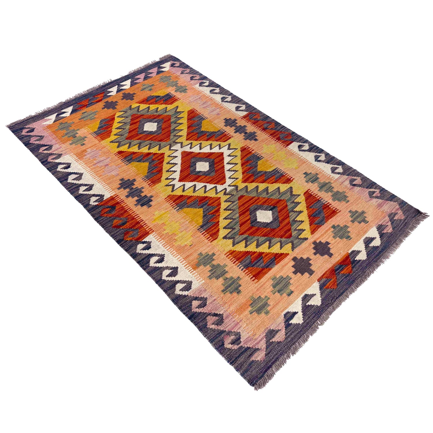 Handmade Vegetable Kelim 3' 3" x 5' 1" (ft) - No. R39906