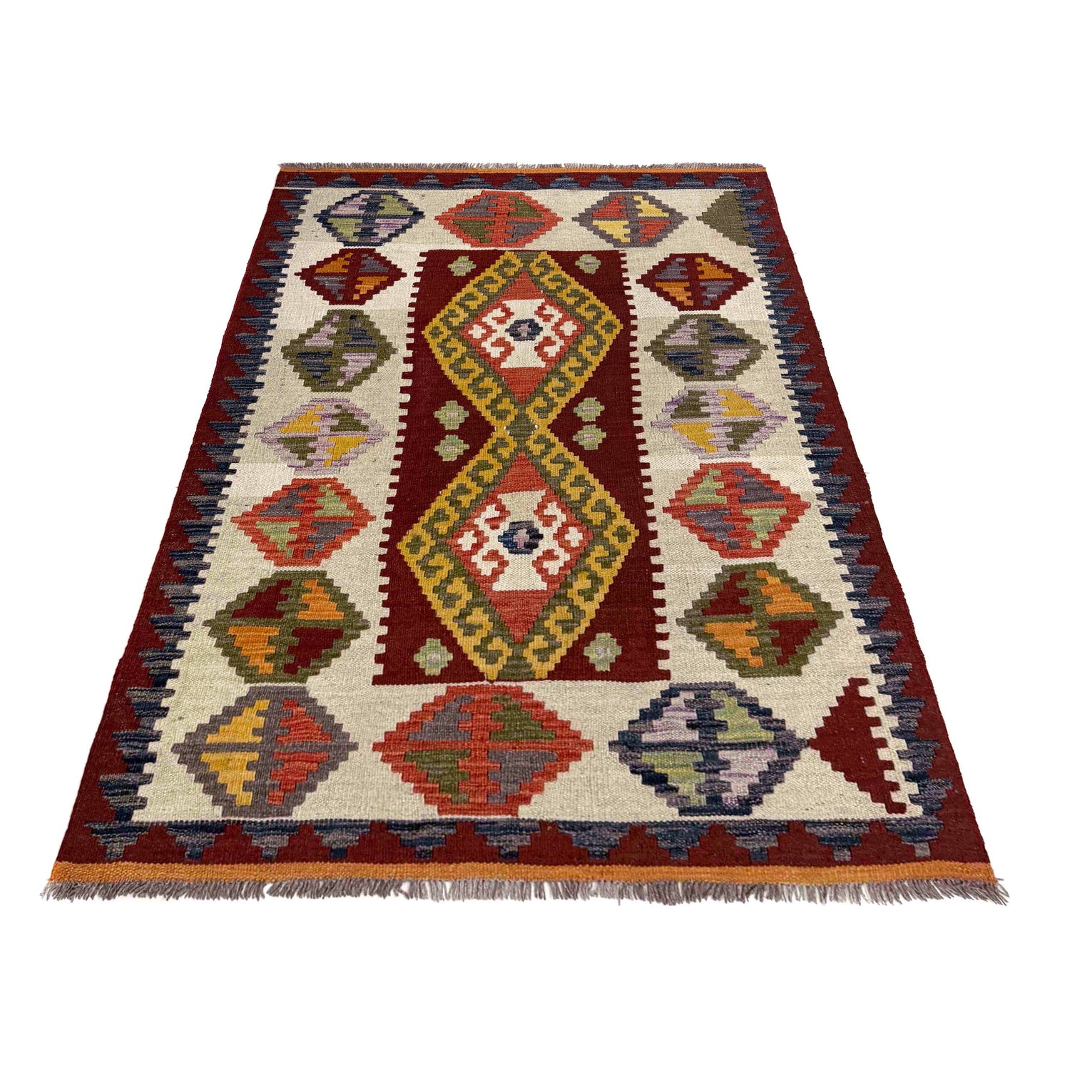 Handmade Vegetable Kilim 3' 5" x 5' 0" (ft) - No. R39907