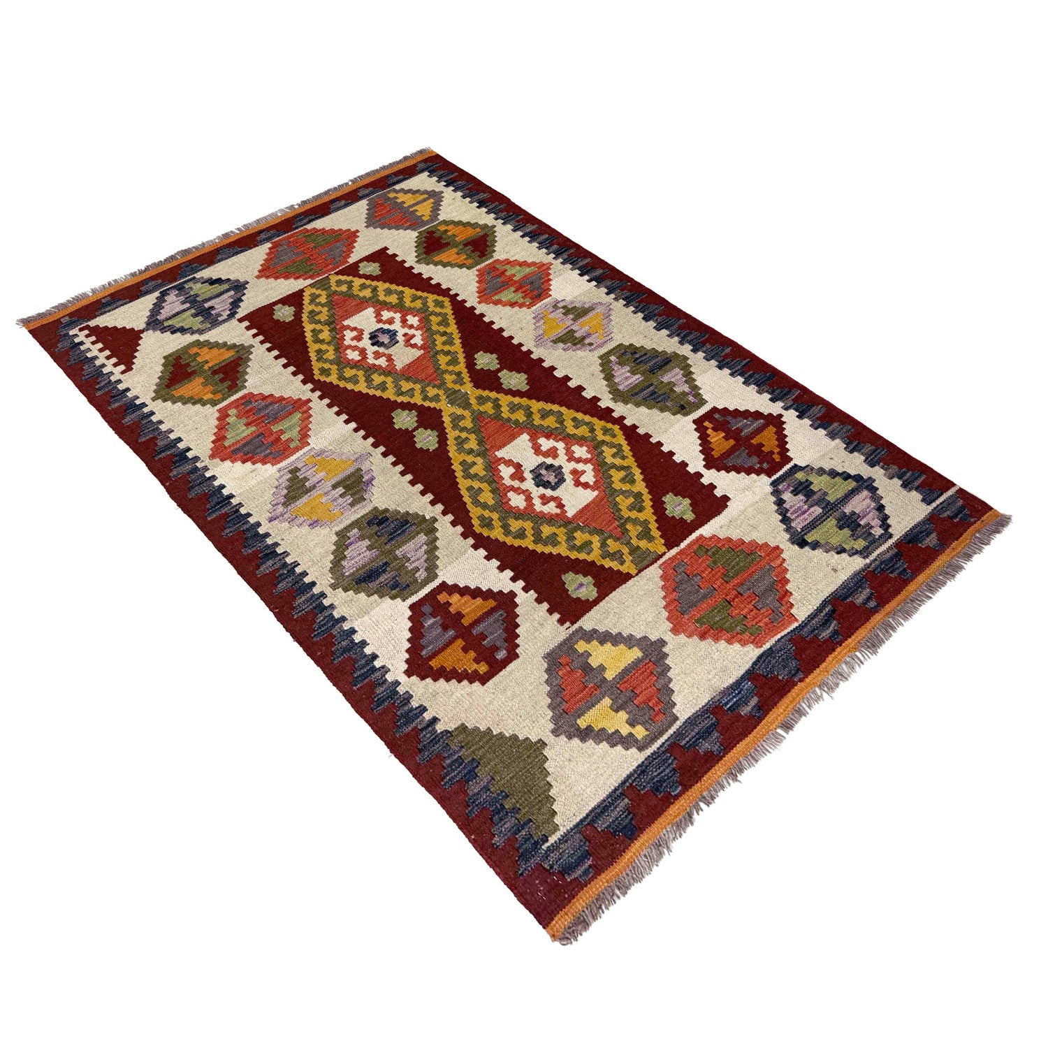 Handmade Vegetable Kilim 3' 5" x 5' 0" (ft) - No. R39907