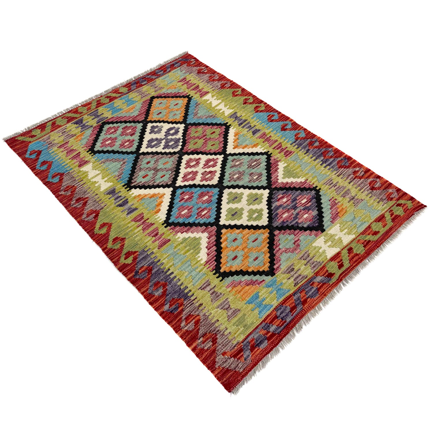 Handmade Vegetable Kilim 3' 6" x 5' 1" (ft) - No. R40044
