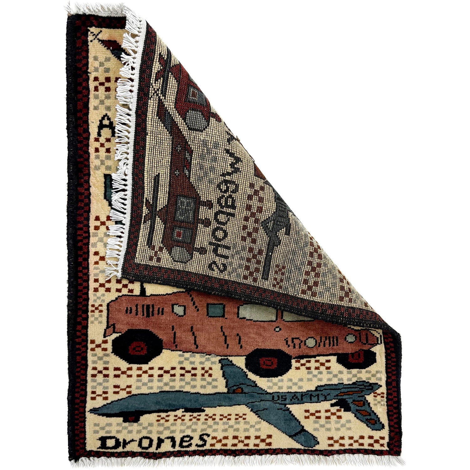 Handmade War Rug 1' 11" x 2' 6" (ft) - No. R40047
