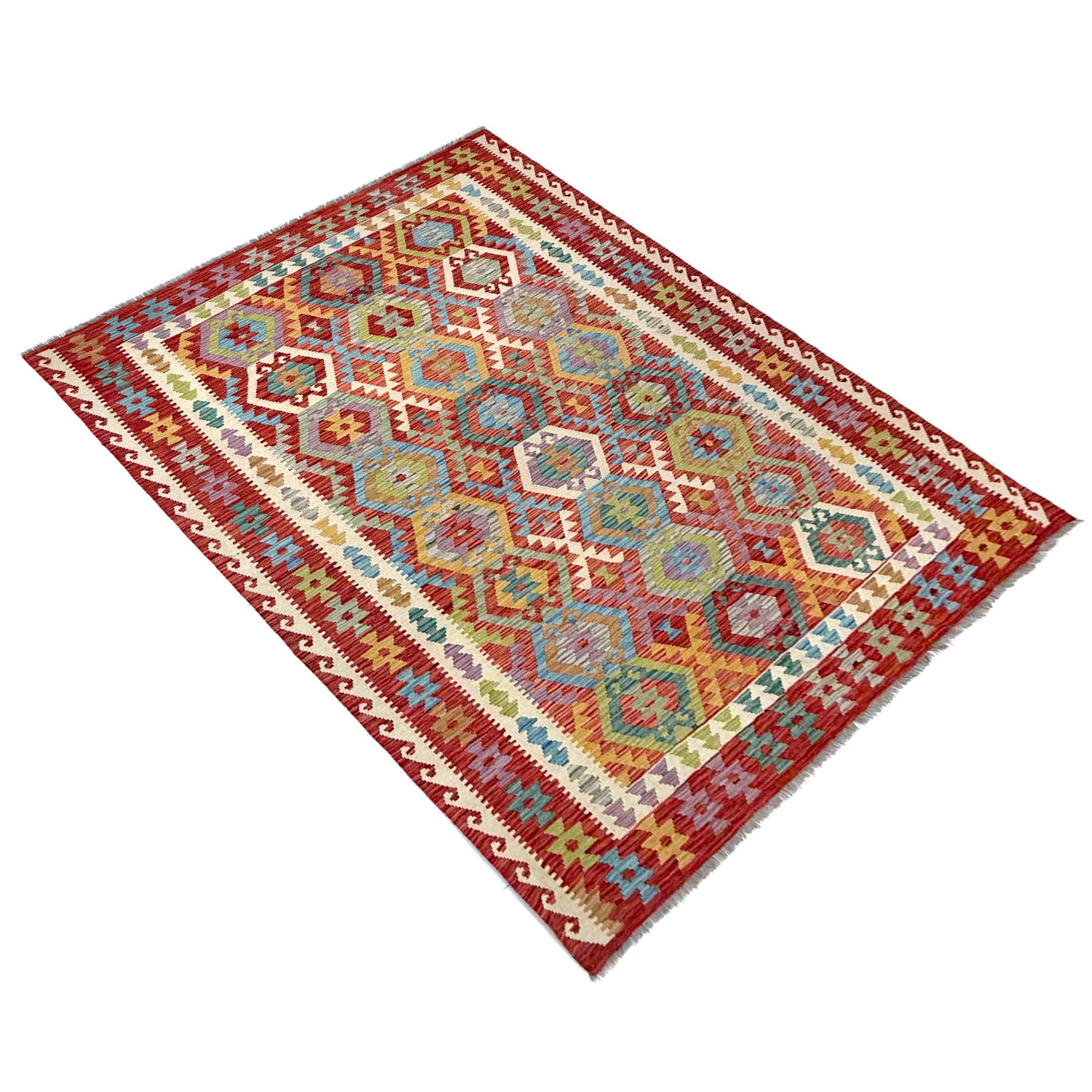 Handmade Vegetable Kelim 6' 9" x 9' 10" (ft) - No. R40053