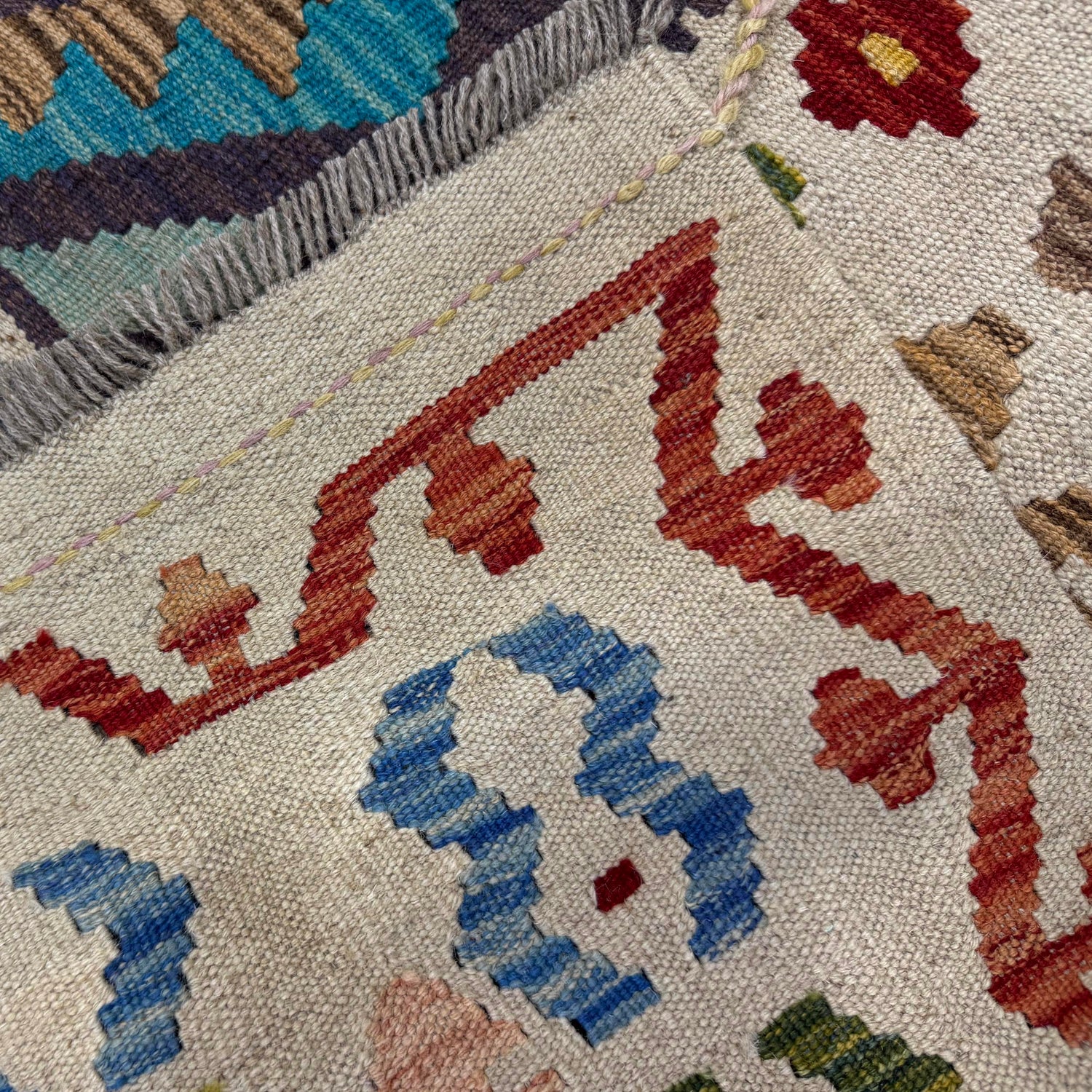 Handmade Vegetable Kilim 6' 11" x 9' 5" (ft) - No. R40054