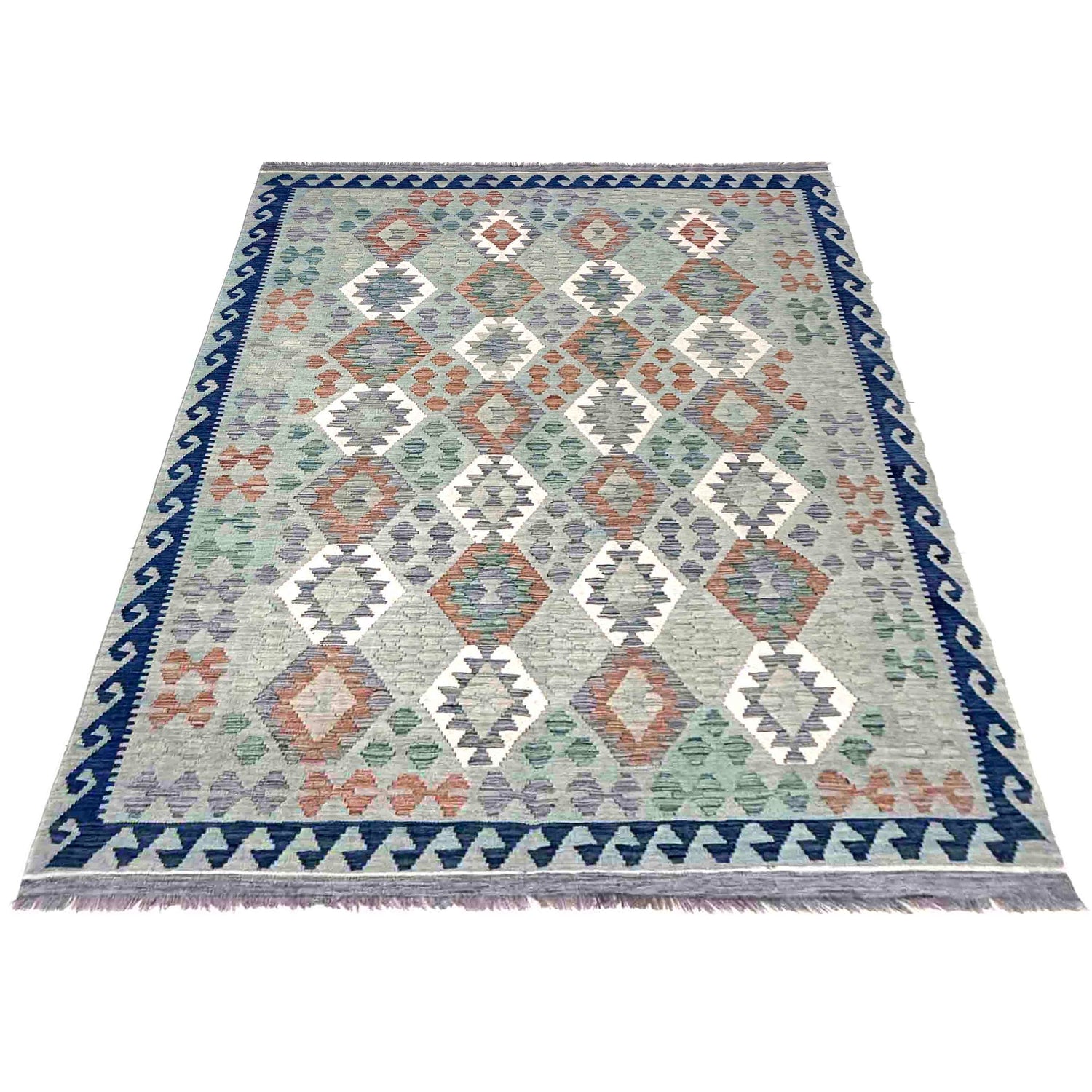 Handmade Vegetable Kilim 6' 9" x 9' 5" (ft) - No. R40055