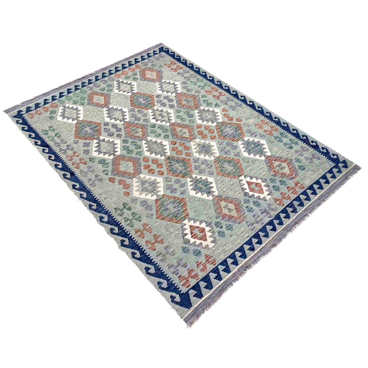 Handmade Vegetable Kilim 6' 9" x 9' 5" (ft) - No. R40055