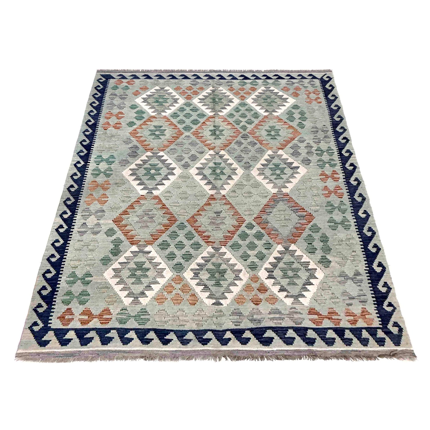 Handmade Vegetable Kilim 5' 11" x 8' 2" (ft) - No. R40056