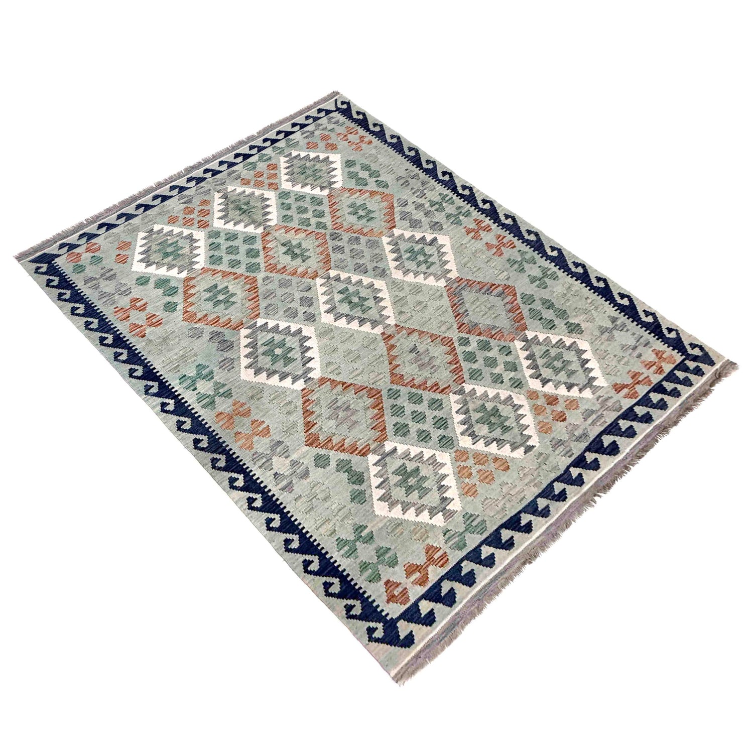 Handmade Vegetable Kilim 5' 11" x 8' 2" (ft) - No. R40056