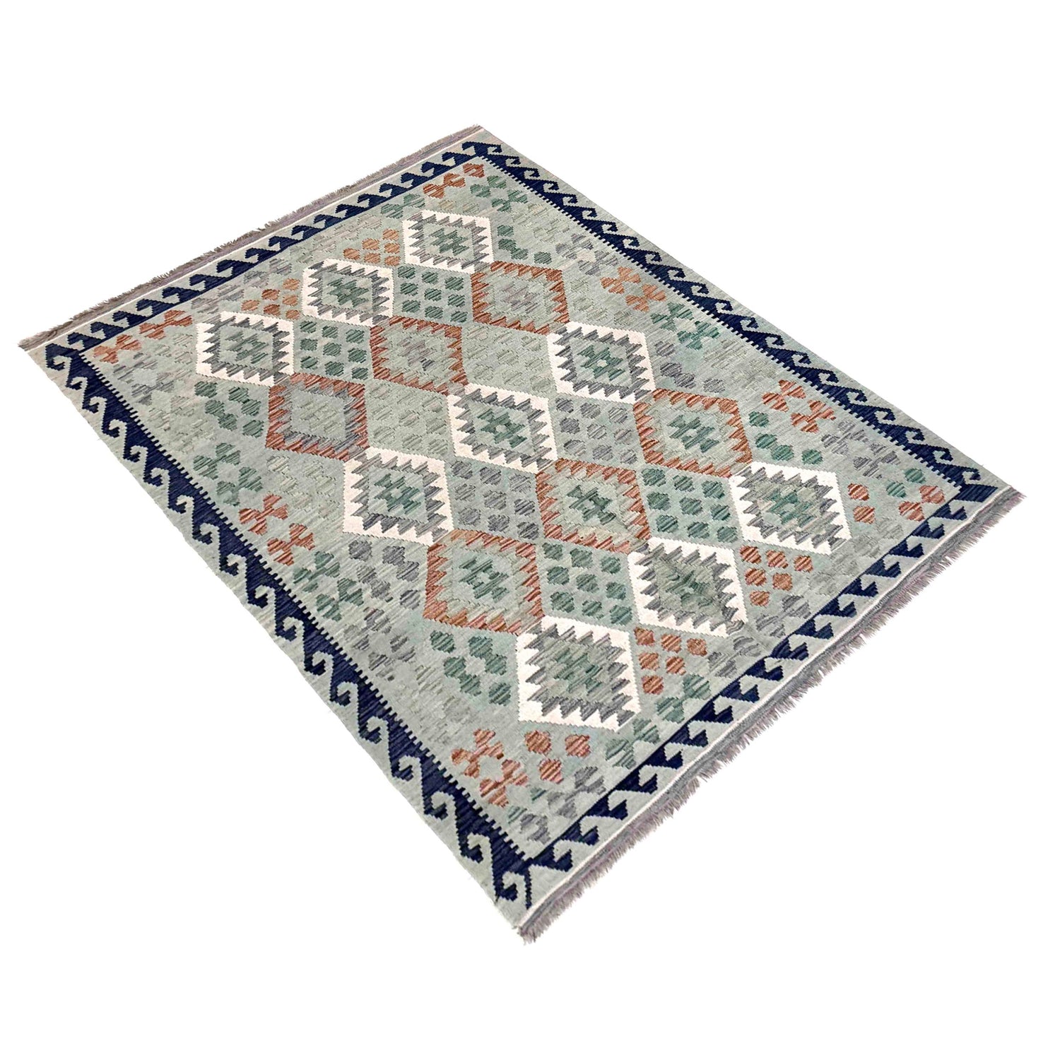 Handmade Vegetable Kilim 5' 11" x 8' 2" (ft) - No. R40056