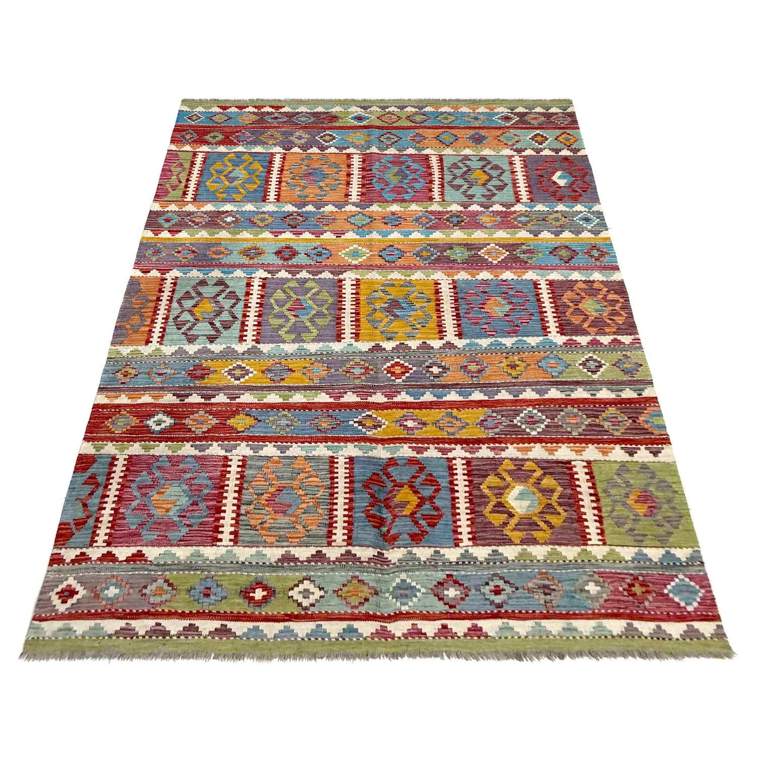 Handmade Vegetable Kilim 5' 8" x 8' 0" (ft) - No. R40057