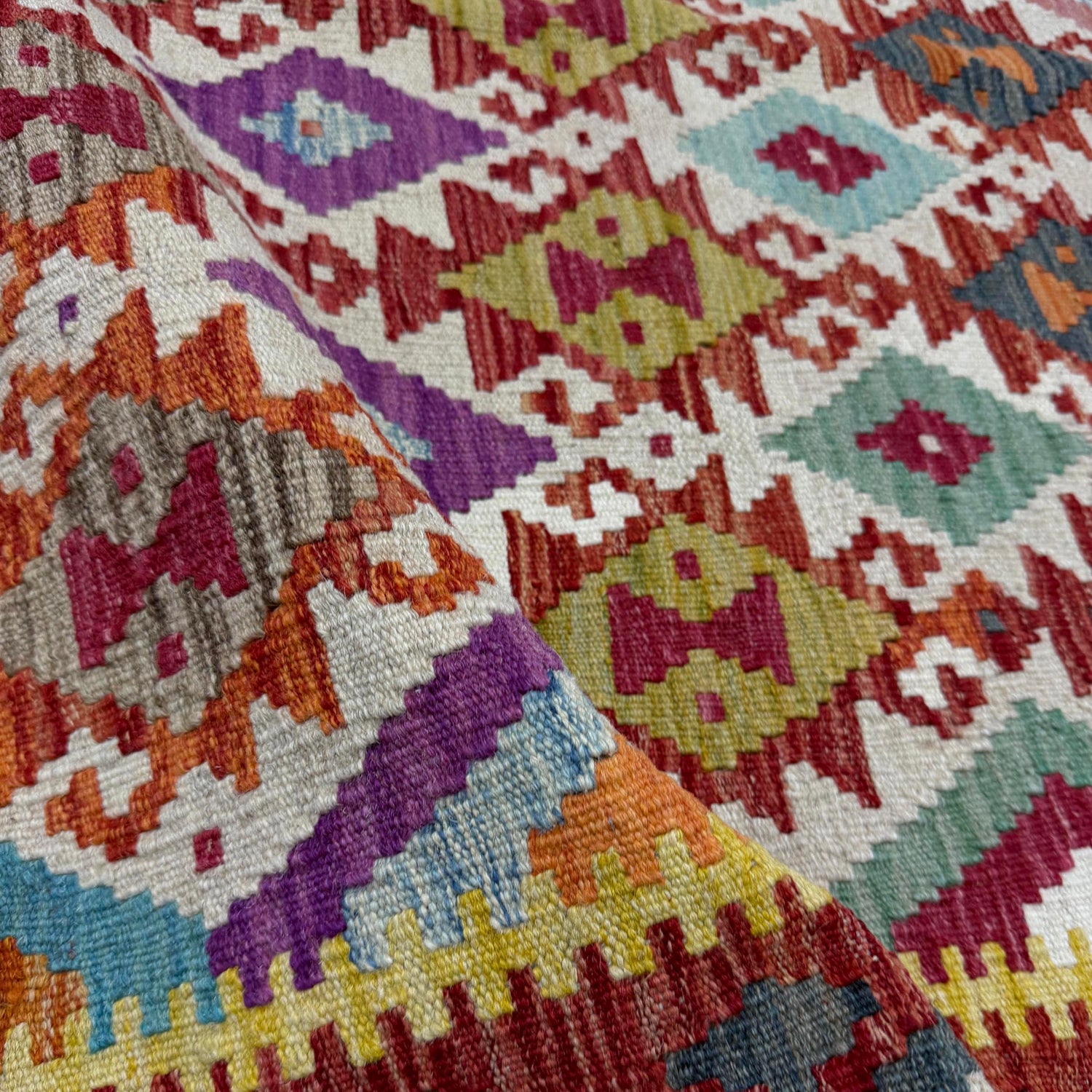 Handmade Vegetable Kelim 4' 2" x 6' 5" (ft) - No. R40059