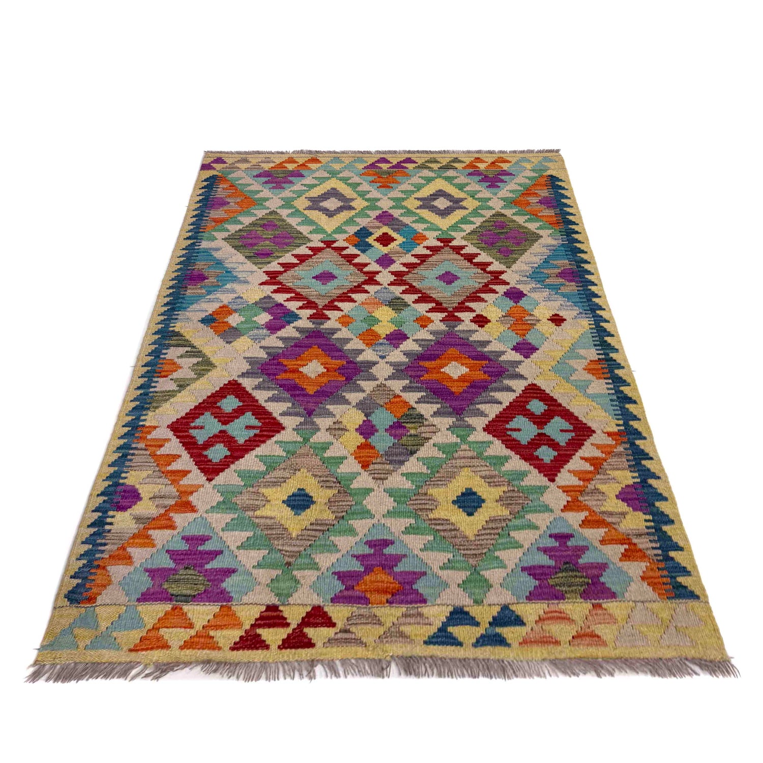 Handmade Vegetable Kilim 3' 4" x 4' 10" (ft) - No. R40061