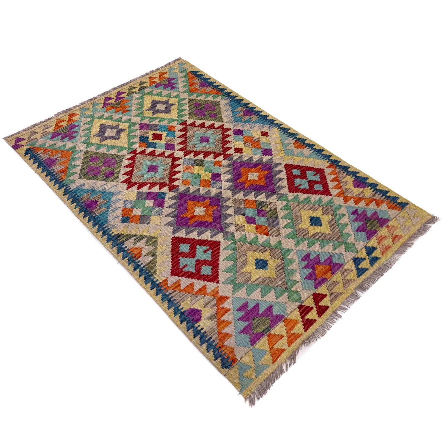 Handmade Vegetable Kilim 3' 4" x 4' 10" (ft) - No. R40061