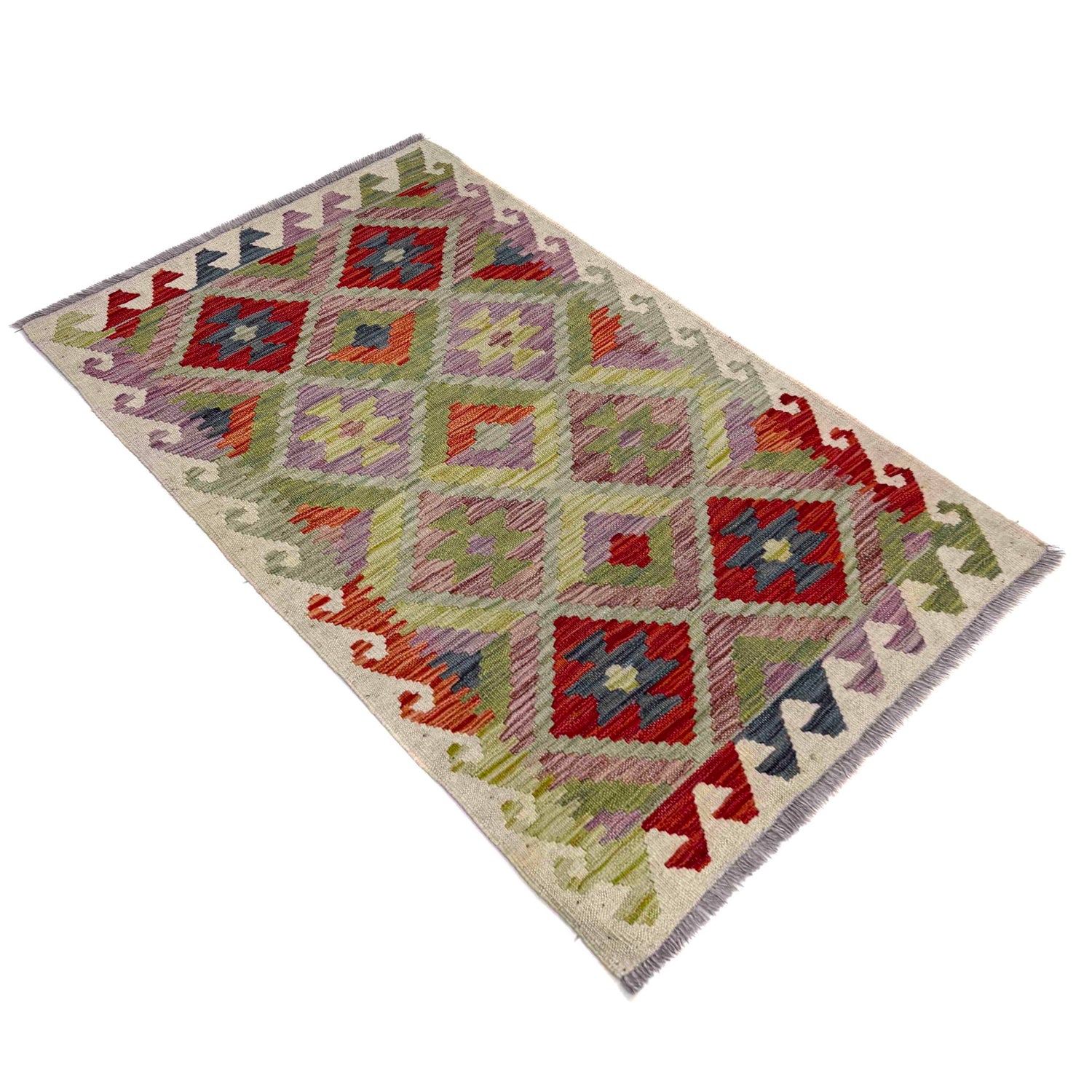 Handmade Vegetable Kilim 2' 7" x 4' 1" (ft) - No. R40079