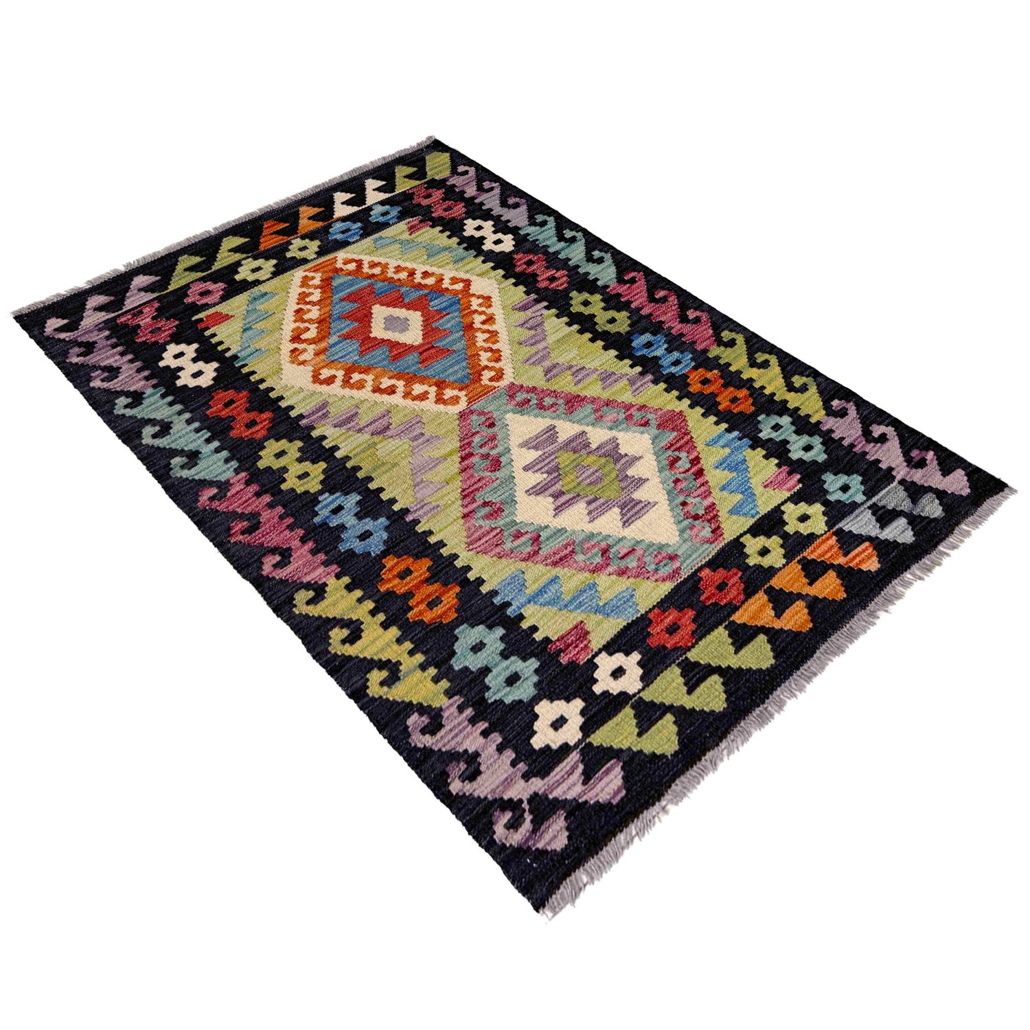 Handmade Vegetable Kilim 2' 9" x 3' 11" (ft) - No. R40081