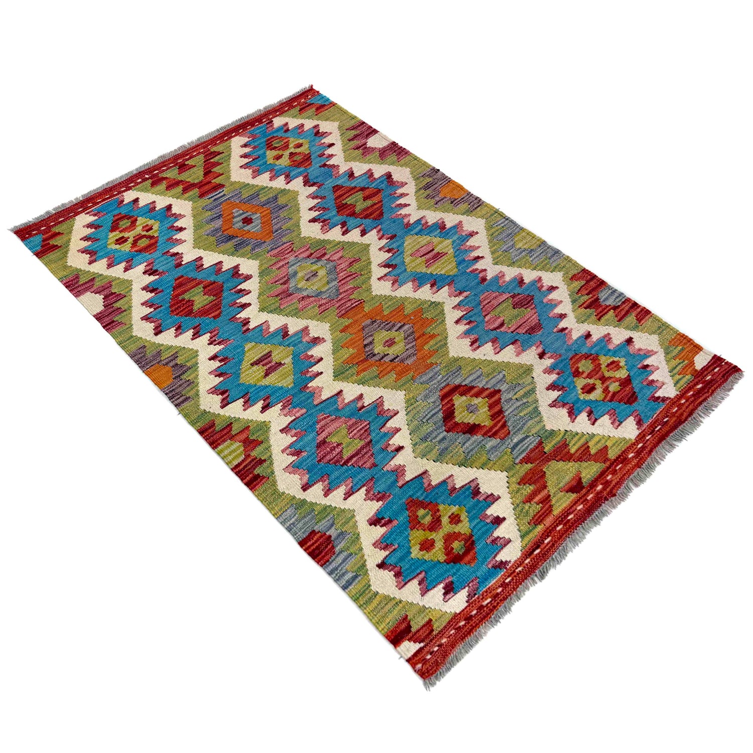 Handmade Vegetable Kelim 2' 9" x 4' 4" (ft) - No. R40082