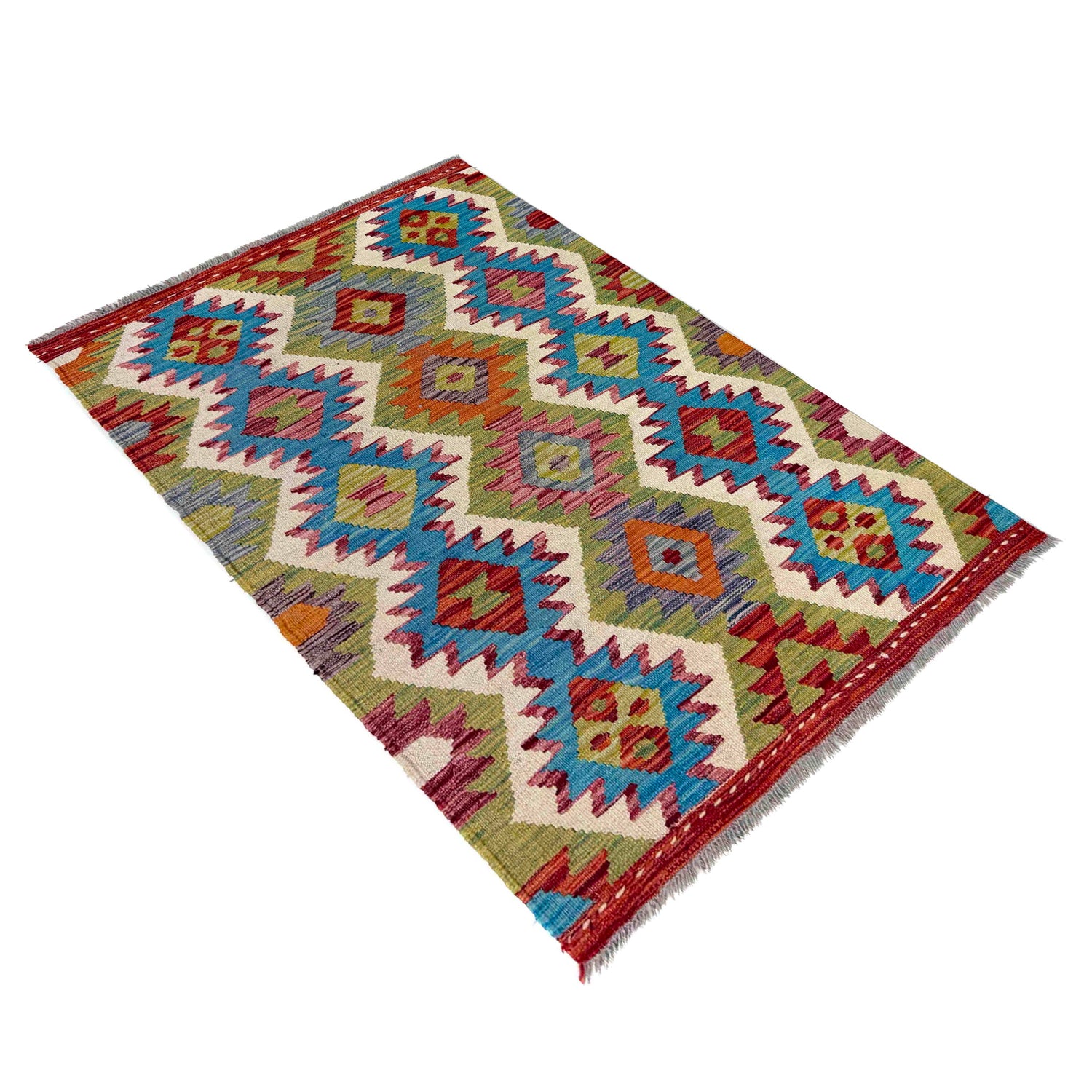 Handmade Vegetable Kelim 2' 9" x 4' 4" (ft) - No. R40082
