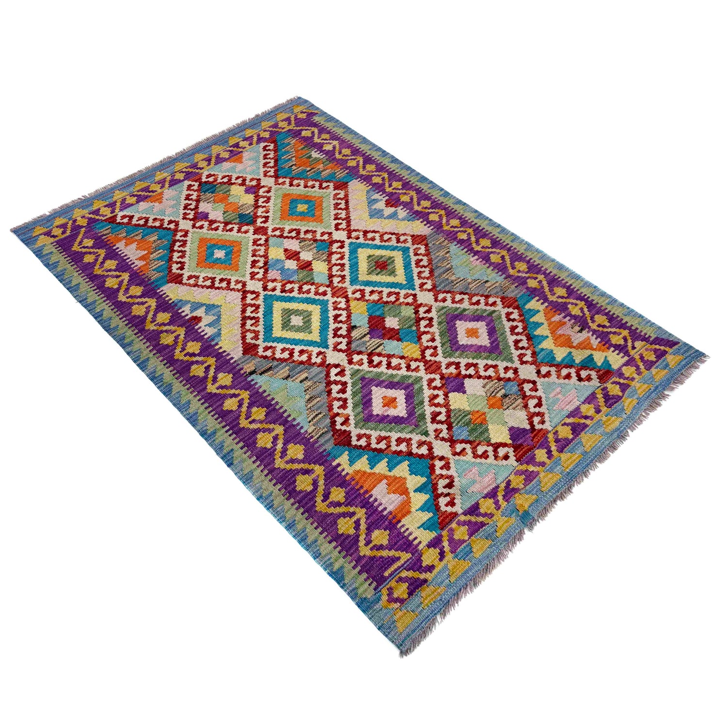 Handmade Vegetable Kilim 3' 5" x 4' 10" (ft) - No. R40085