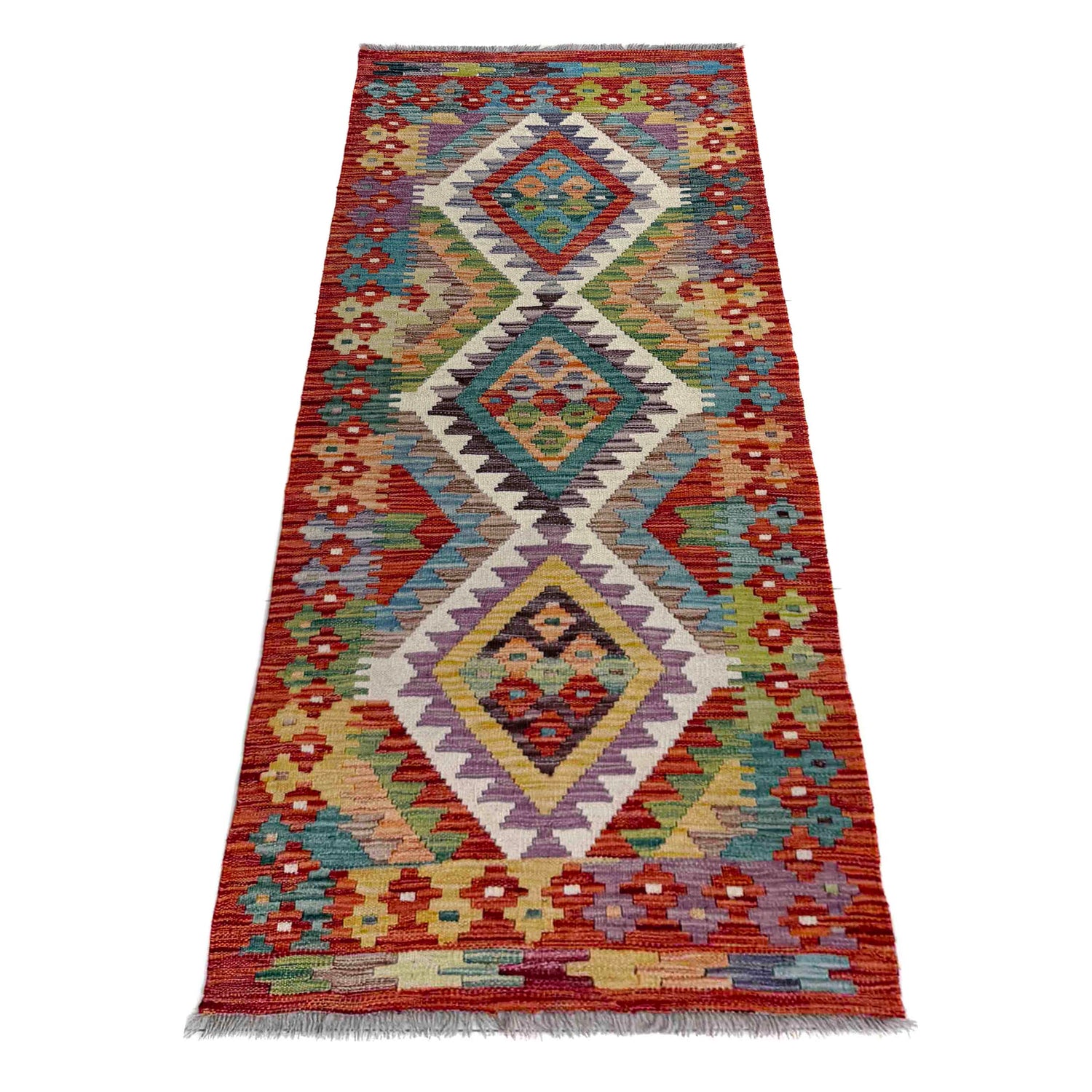 Vegetable Kelim Runner 2' 3" x 6' 6" (ft)- No. R40087