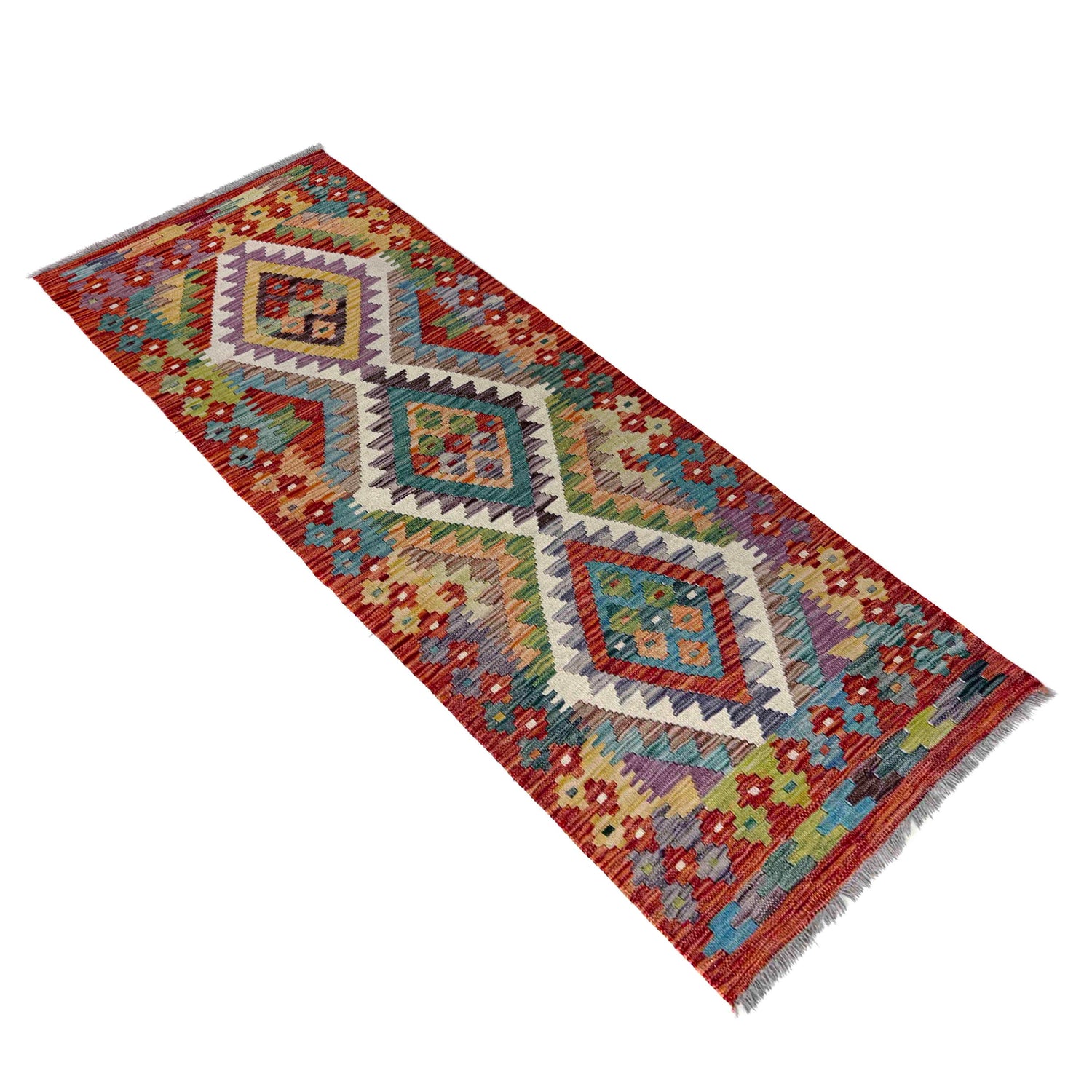 Vegetable Kelim Runner 2' 3" x 6' 6" (ft)- No. R40087