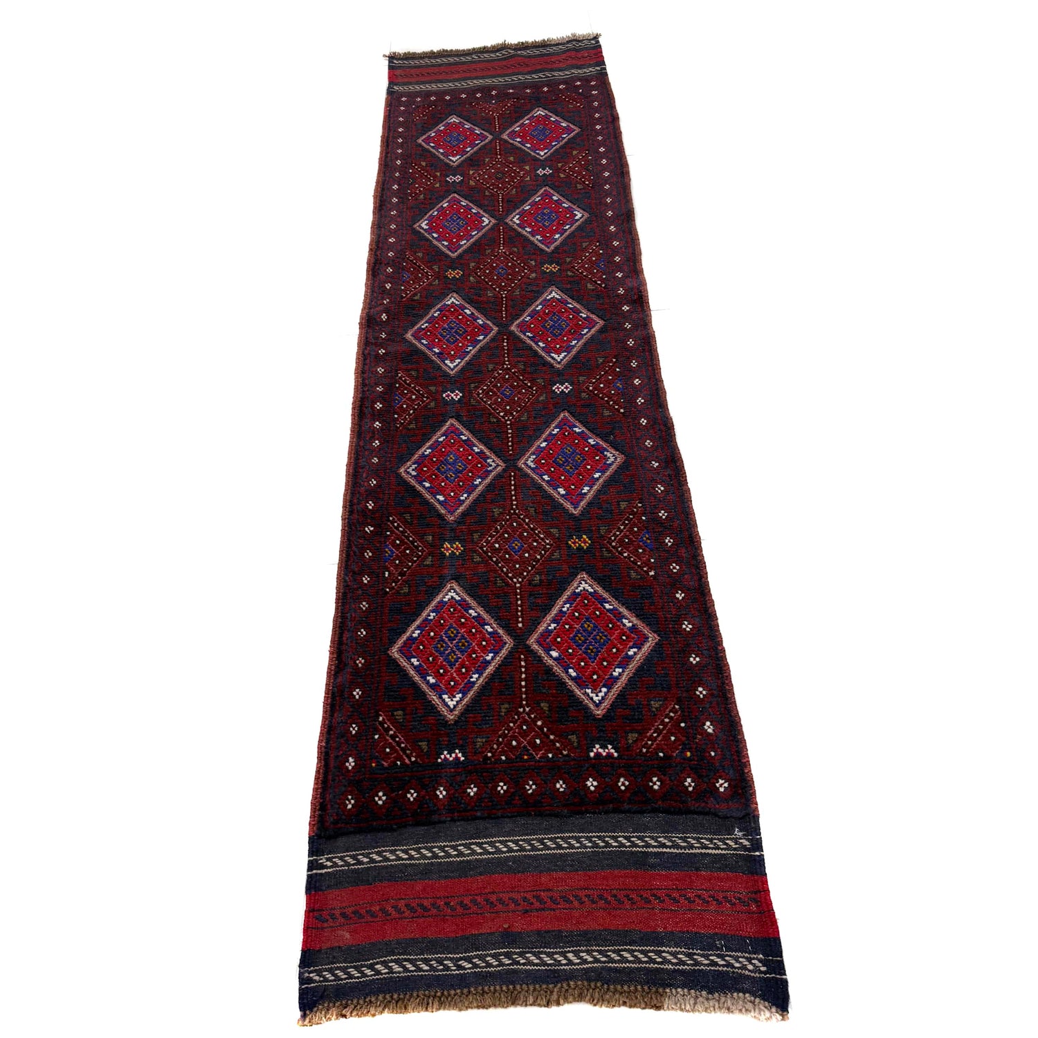 Red Color Mashwani Short Runner 2' 0" x 8' 2" (ft) - No. R40161