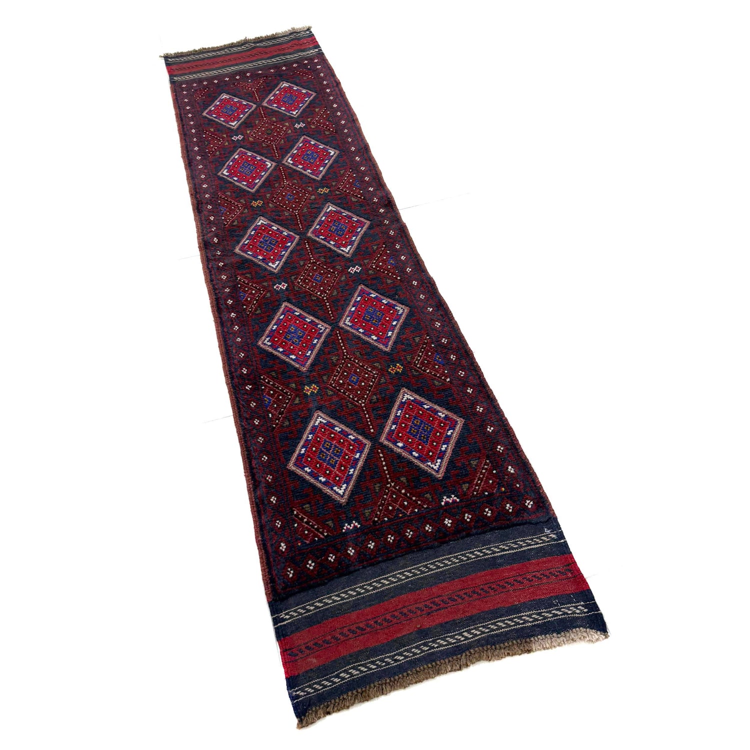 Red Color Mashwani Short Runner 2' 0" x 8' 2" (ft) - No. R40161