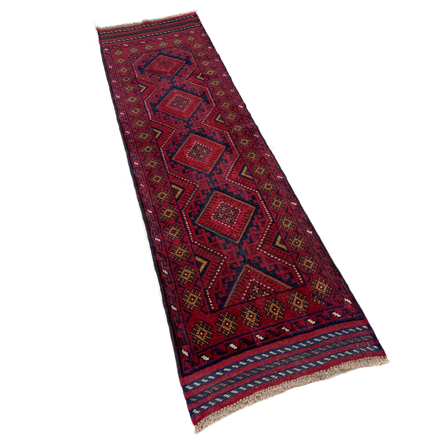 Red Color Mashwani Short Runner 2' 1" x 7' 6" (ft) - No. R40182