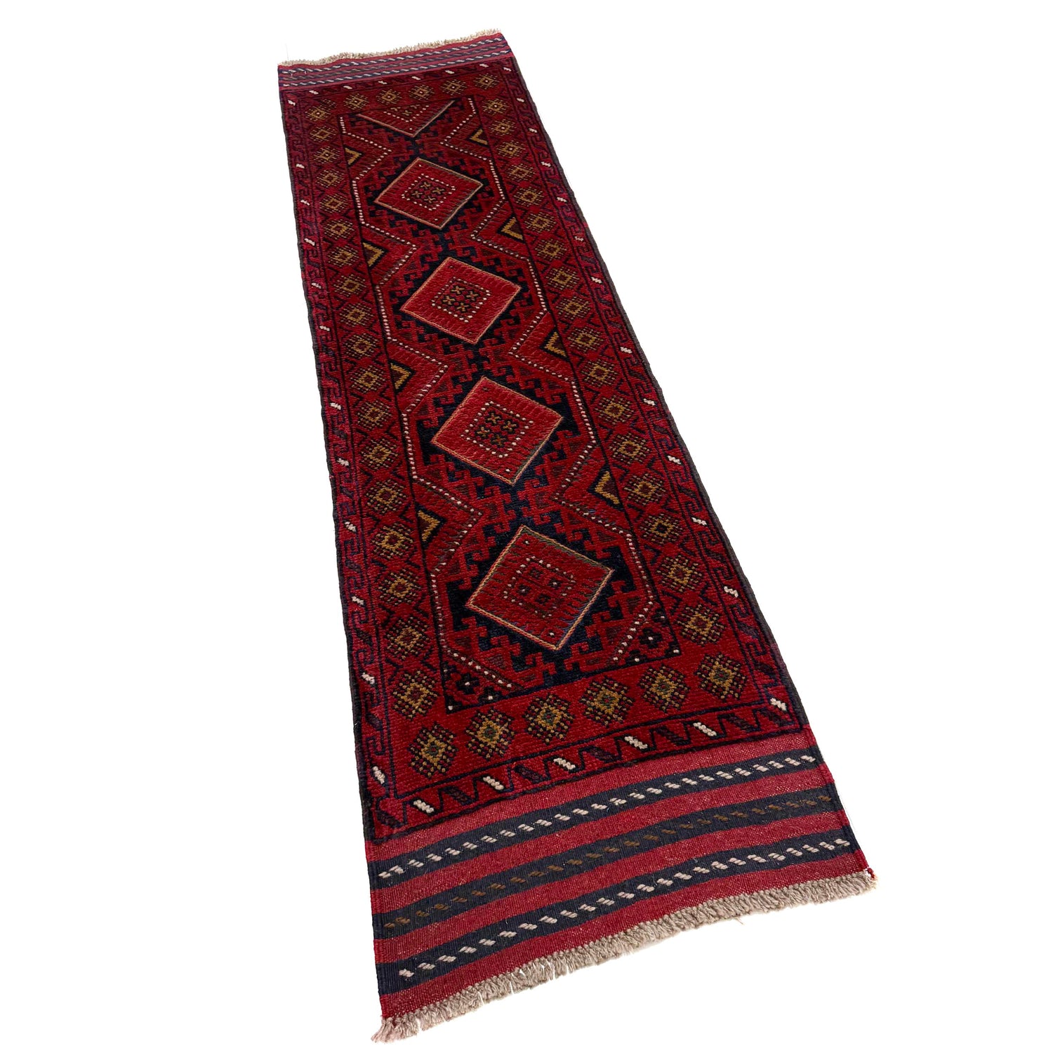 Red Color Mashwani Short Runner 2' 1" x 7' 6" (ft) - No. R40182