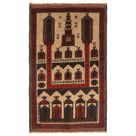Islamic Prayer Carpet 2' 10" x 4' 8" (ft) - No. W11792