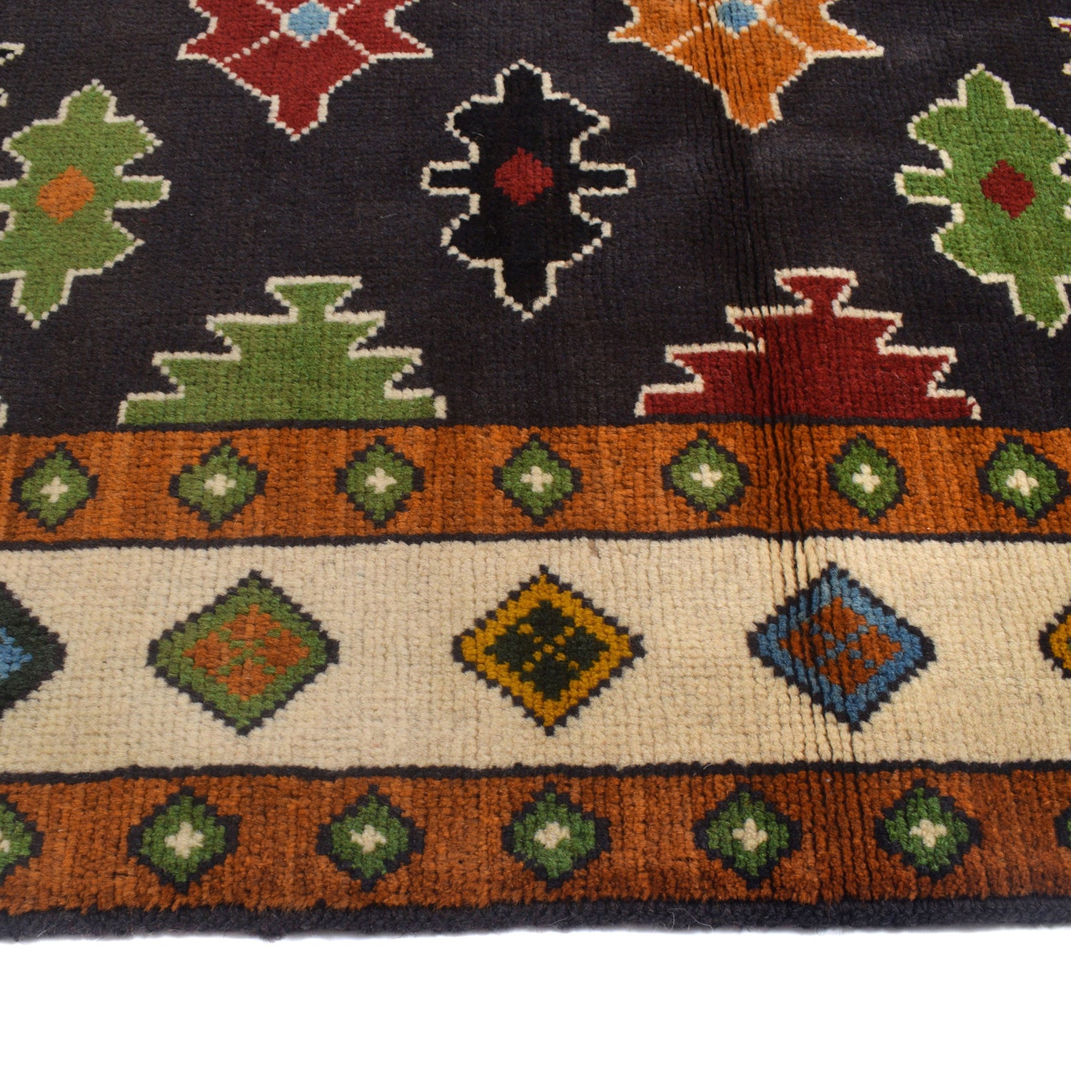 Black Color Baluchi Rug 5' 1 x 6' 3 (ft) - No. W12700