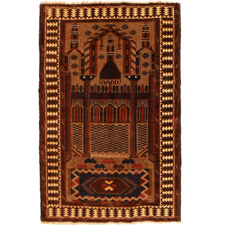 Islamic Prayer Rug 2' 10" x 4' 4" (ft) - No. W12916