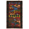 Handmade Village Design Carpet 2' 7" x 4' 5" (ft)- No. Y13488