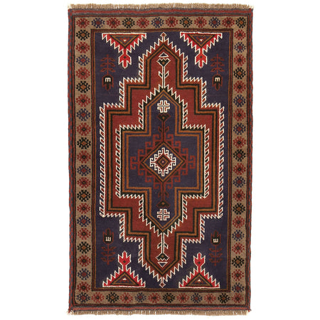 Blue Color Baluchi Rug 2' 6 x 4' 5 (ft) - No. W13533