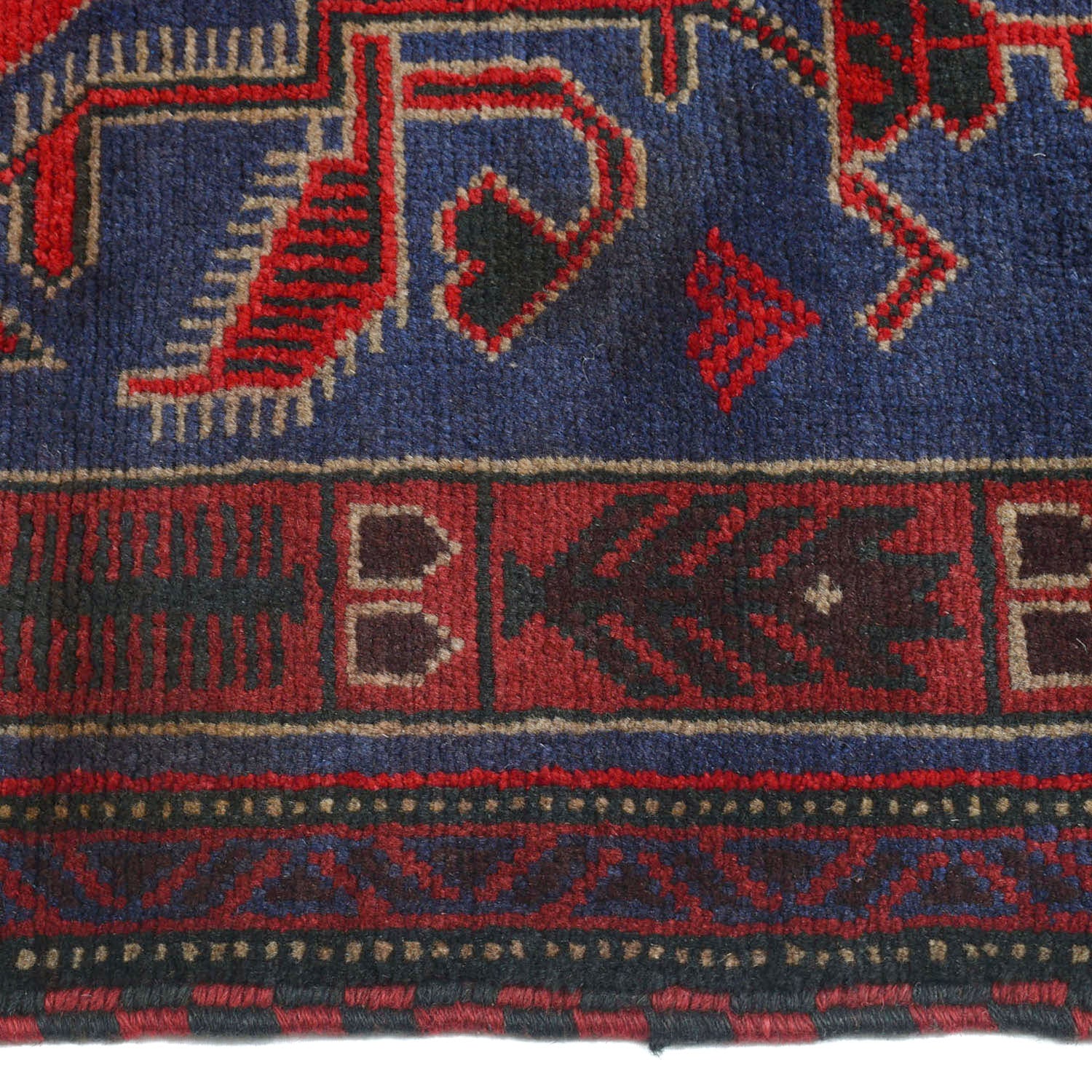 Hand Knotted Baluchi Rug 3' 1 x 5' 1 (ft) - No. W14222