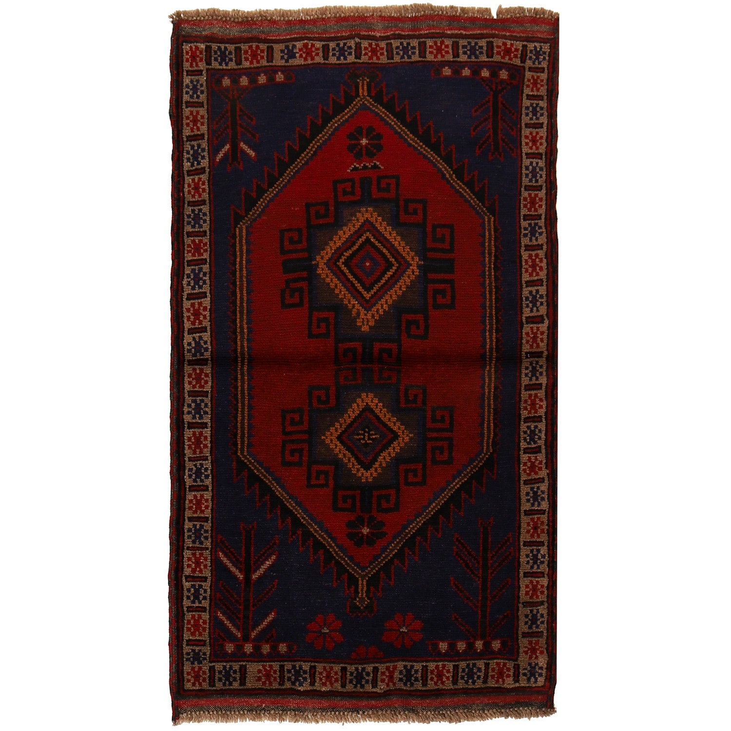 Handmade Baluchi Rug 2' 4 x 4' 2 (ft) - No. W14758