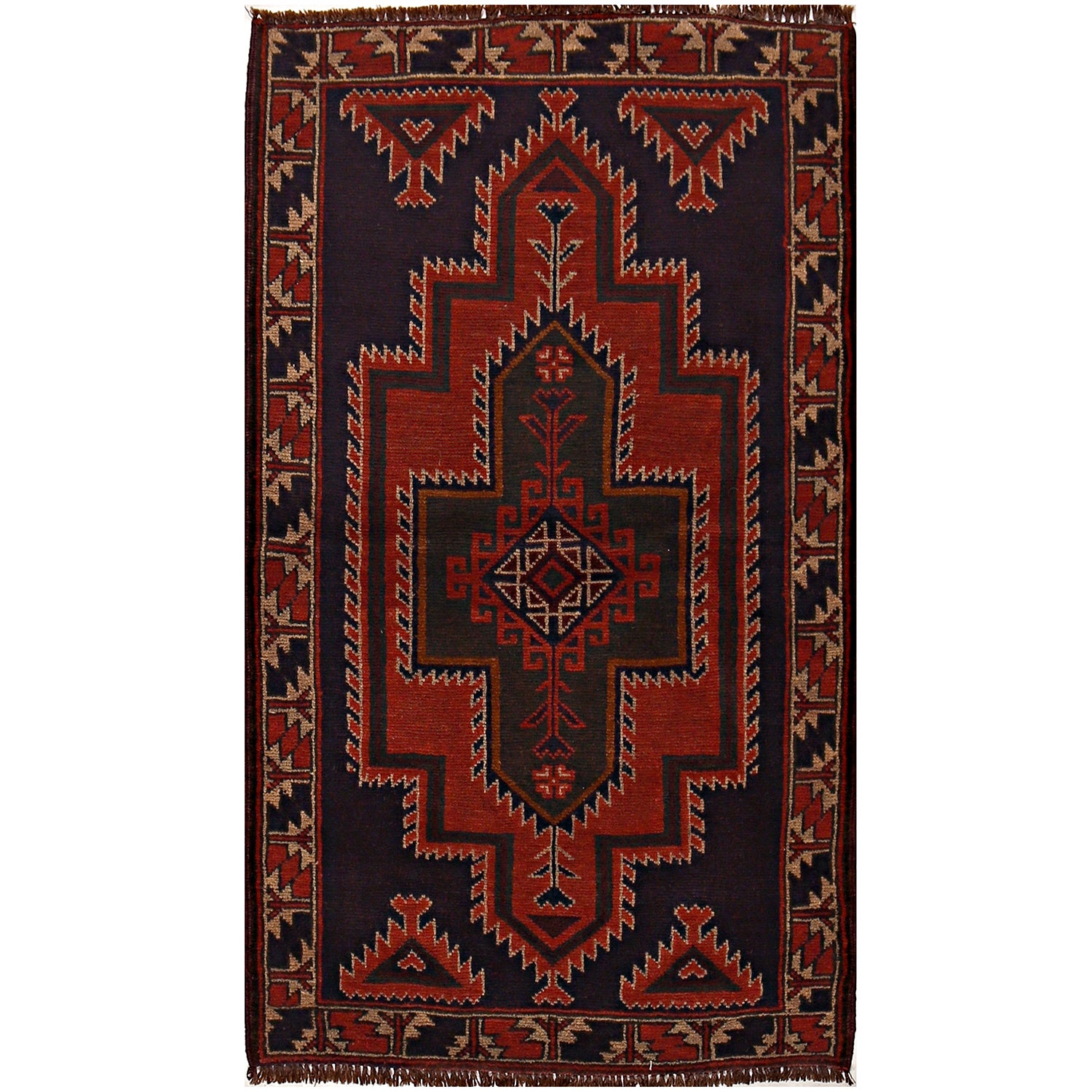 Tribal Baloch Rug 2' 9 x 5' 1 (ft) - No. W14926