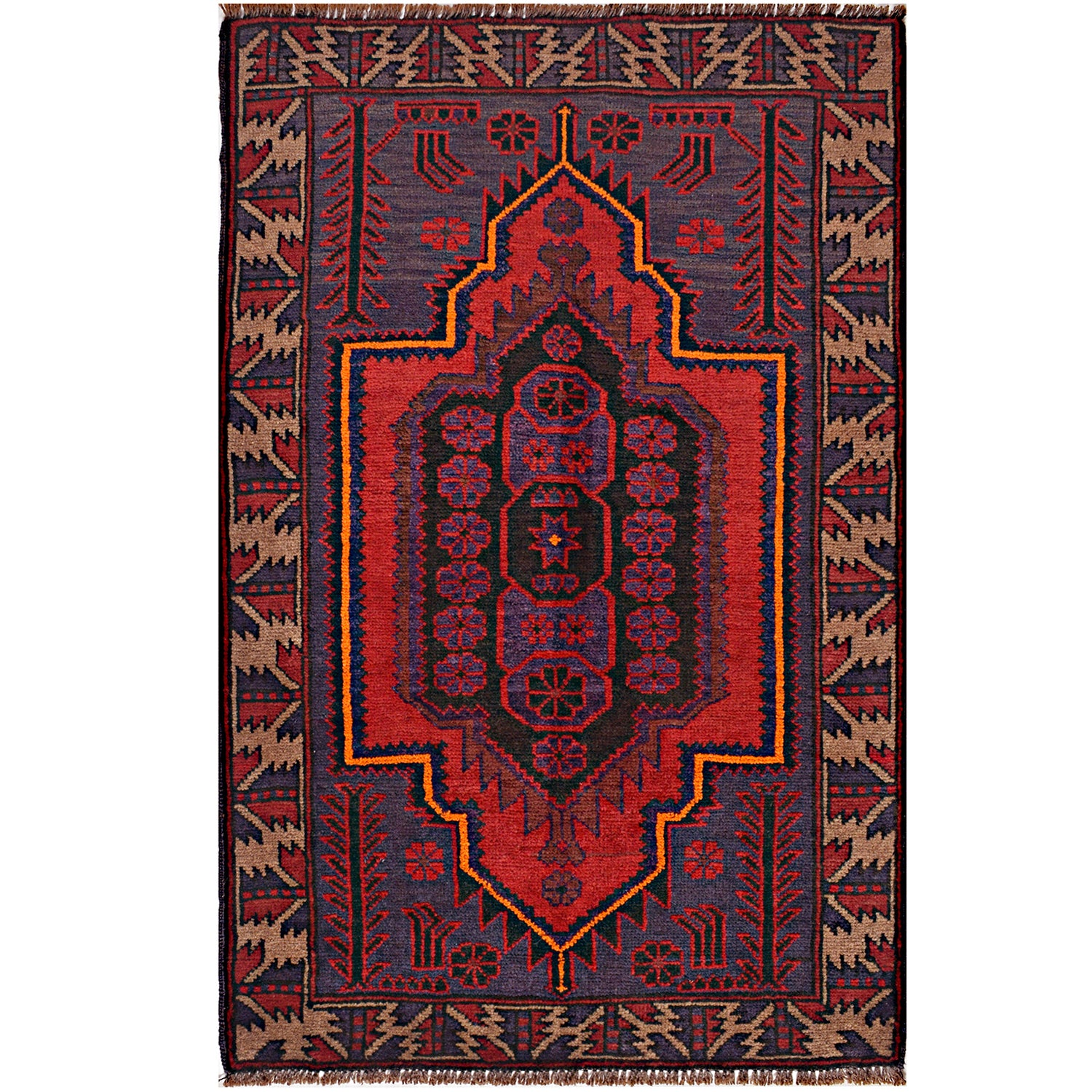 Baluchi Small Size Rug 3' 0 x 4' 6 (ft) - No. W14958