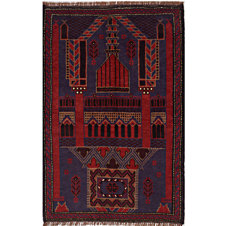 Baluchi Small Size Rug 2' 8 x 4' 4 (ft) - No. W14959