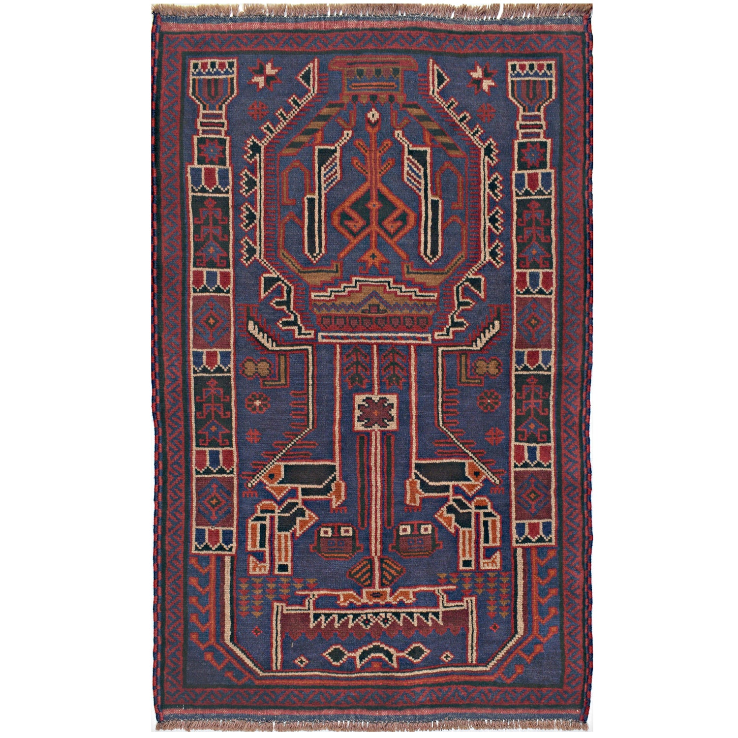 Hand Knotted Baluchi Rug 2' 8 x 4' 6 (ft) - No. W15084