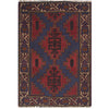 Blue Color Baluchi Rug 2' 8 x 4' 2 (ft) - No. W15086