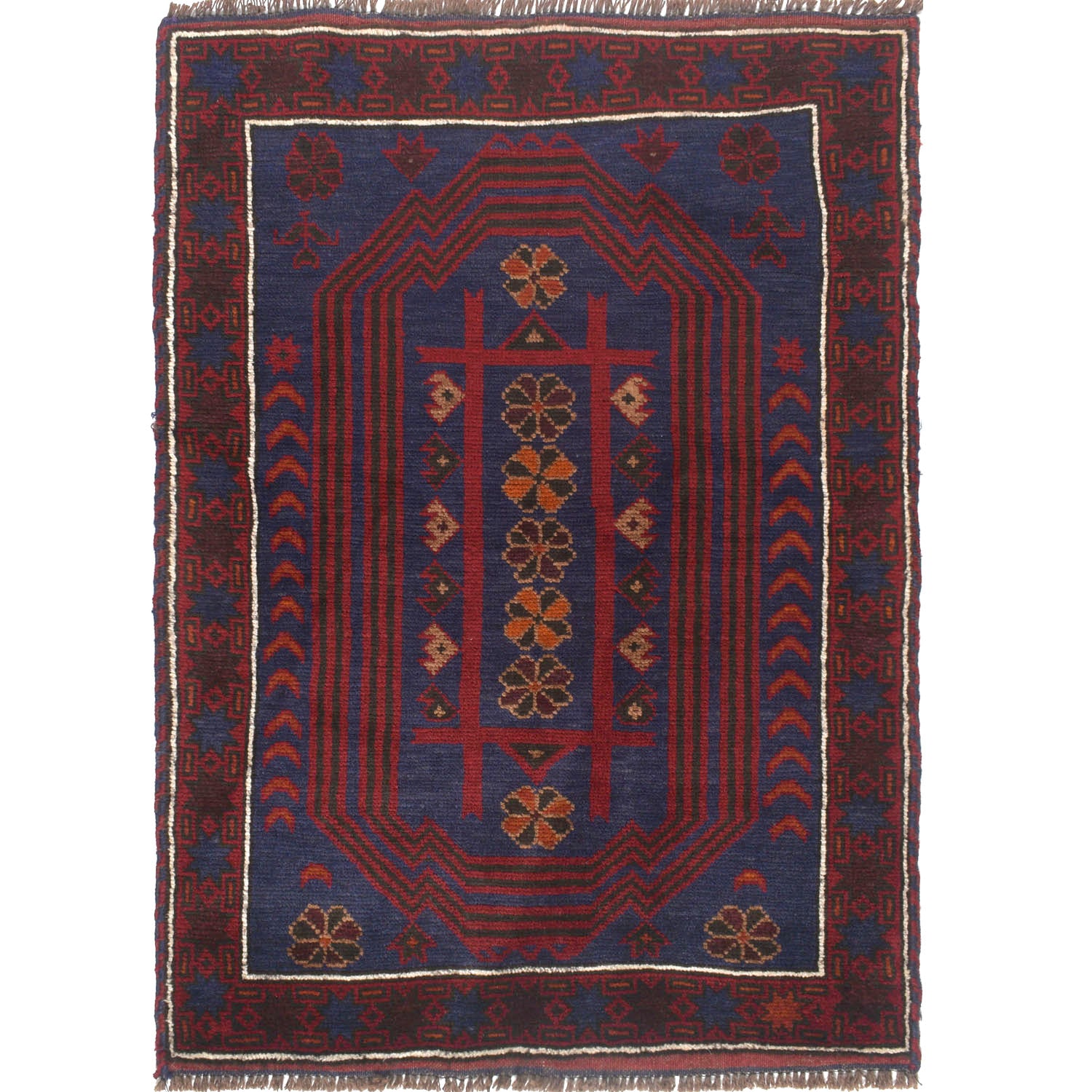 Hand Knotted Baluchi Rug 2' 8 x 4' 3 (ft) - No. W15211
