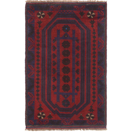 Red Color Baluchi Rug 2' 9 x 4' 6 (ft) - No. W15213