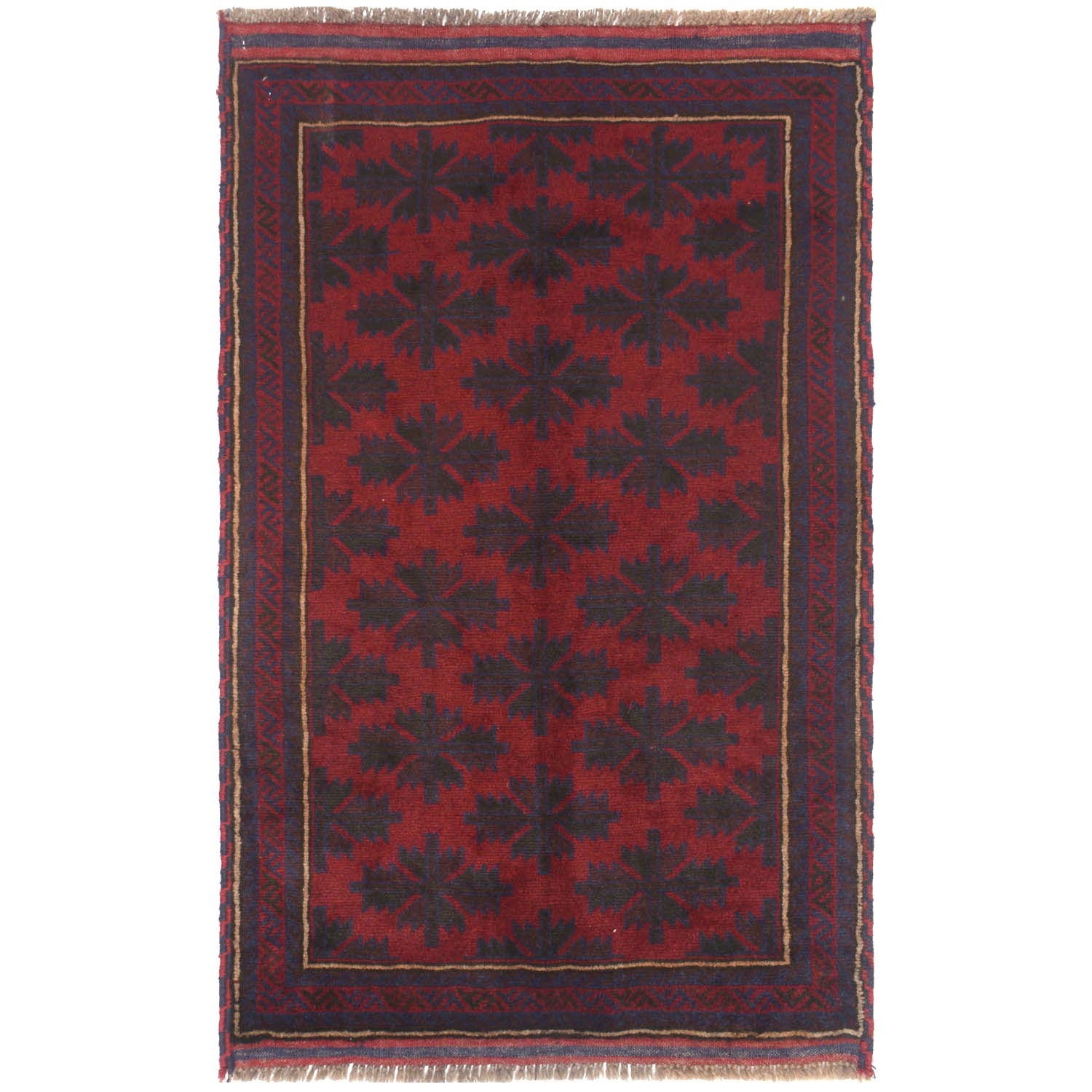Red Color Baluchi Rug 2' 7 x 4' 5 (ft) - No. W15219