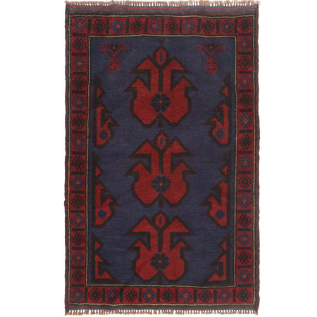 Blue Color Baluchi Rug 2' 6 x 4' 3 (ft) - No. W15259