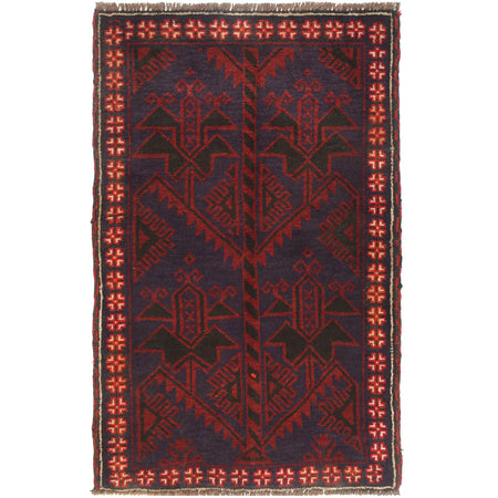 Blue Color Baluchi Rug 2' 7 x 4' 3 (ft) - No. W15320